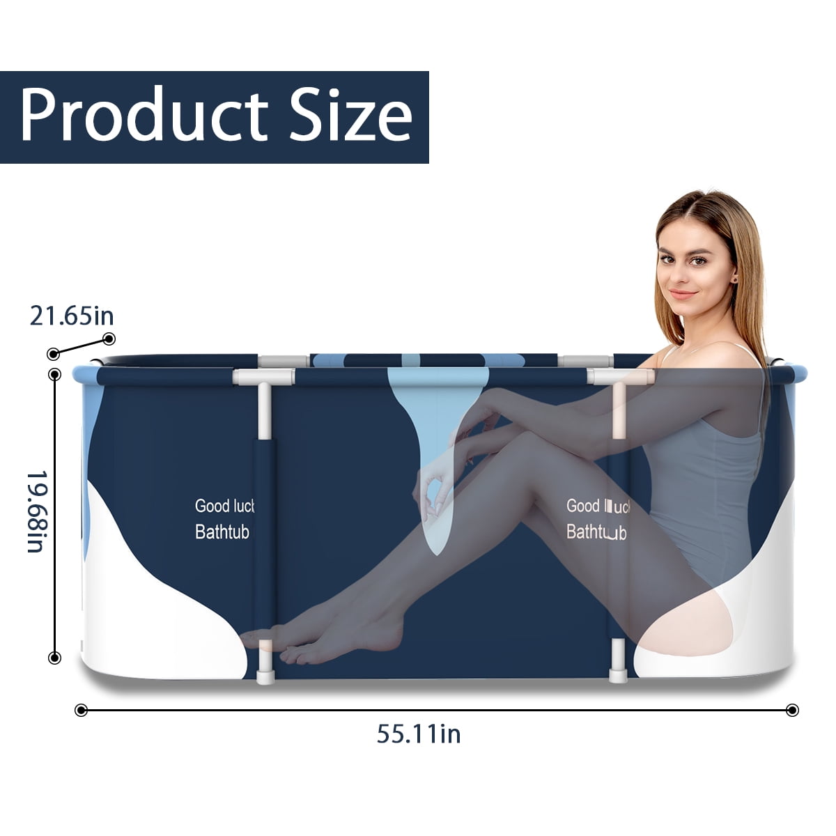 55" Foldable Bathtub for Adult and Kids, Portable Family Sauna SPA Soaking Bath Tub - Image 7