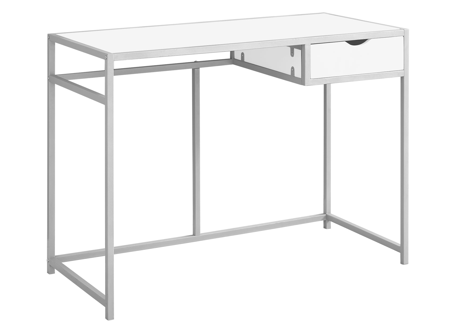 Computer Desk - 1 Storage Drawer / Metal Frame - 42"L - White / Silver - Image 2