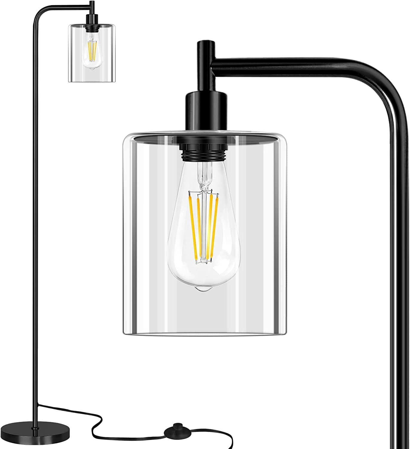 Rottogoon 67" Industrial LED Floor Lamp for Living Room Modern Standing Lamp Tall Pole Light Black - Image 5