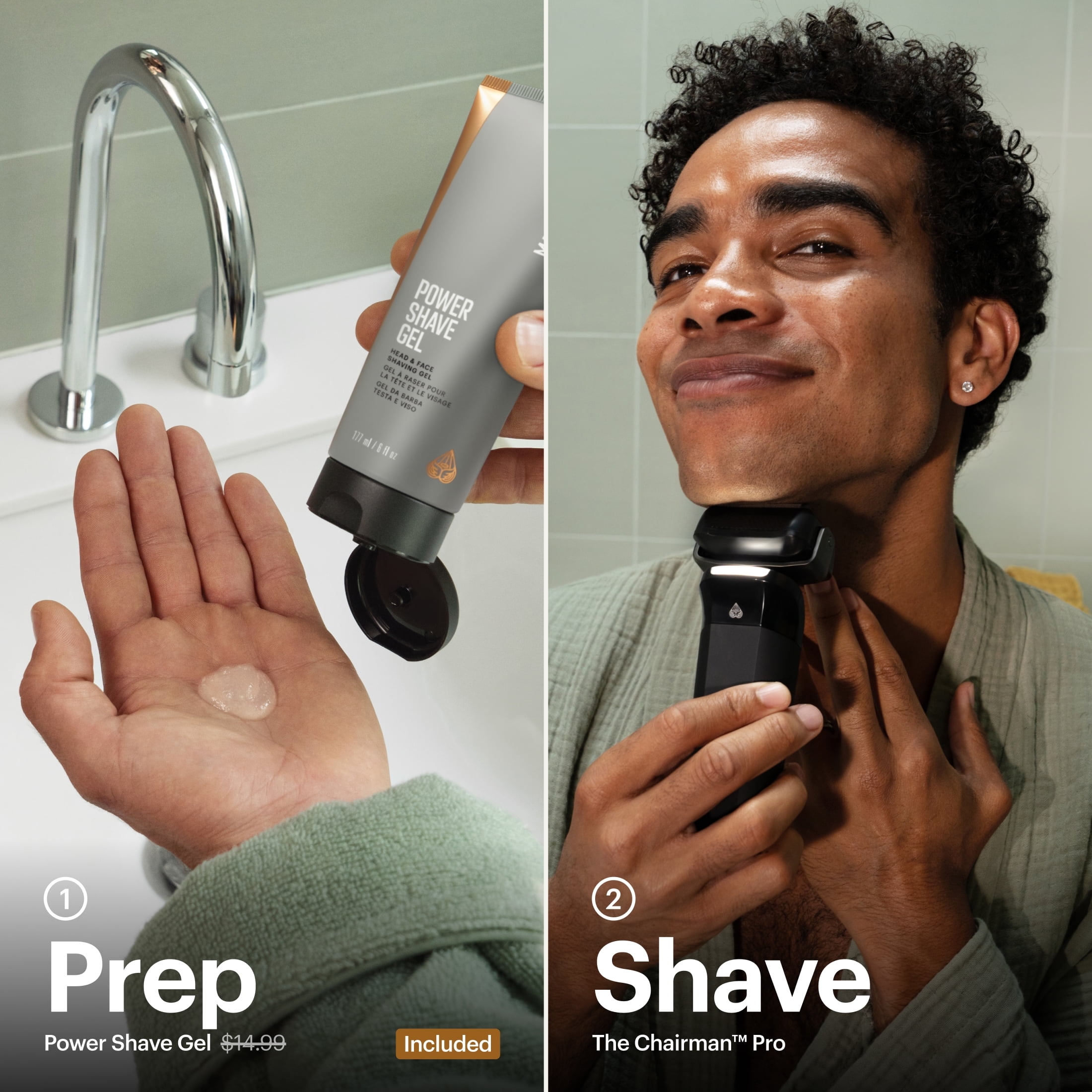 MANSCAPED® The Chairman™ Pro Precision Pack, Electric Foil Face Shaver and SkinSafe® Face Stubble Trimmer with Power Shave Gel - Image 2