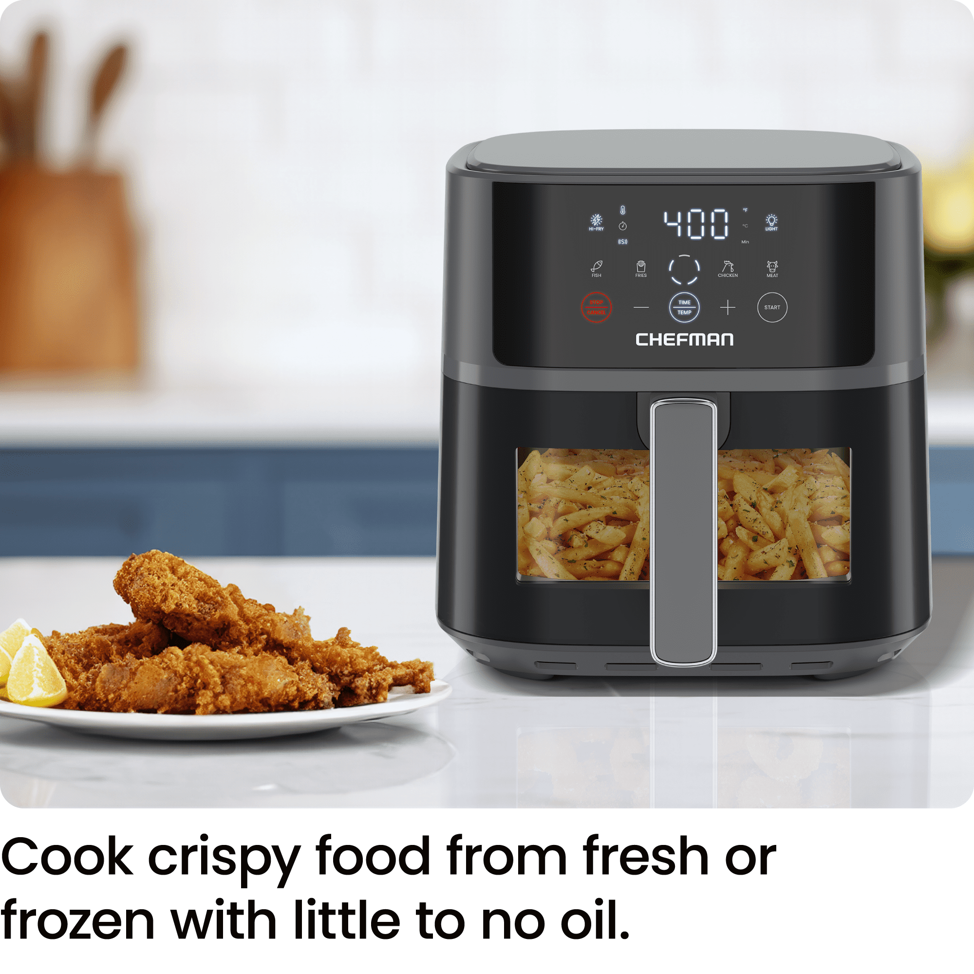 Chefman TurboFry® Touch 6-Qt Easy-View Air Fryer w/ 4 Cooking Presets and 450°F Hi-Fry Button - Gray - Image 3
