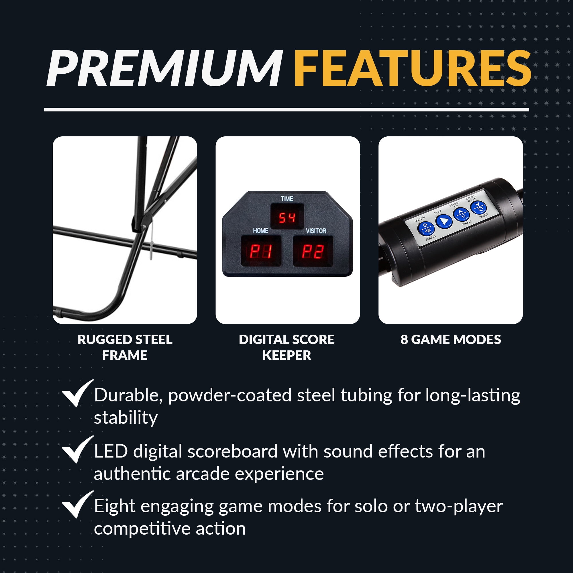 Hathaway Hoops Dual Basketball Arcade Game with Electronic Digital Scoring - Image 5