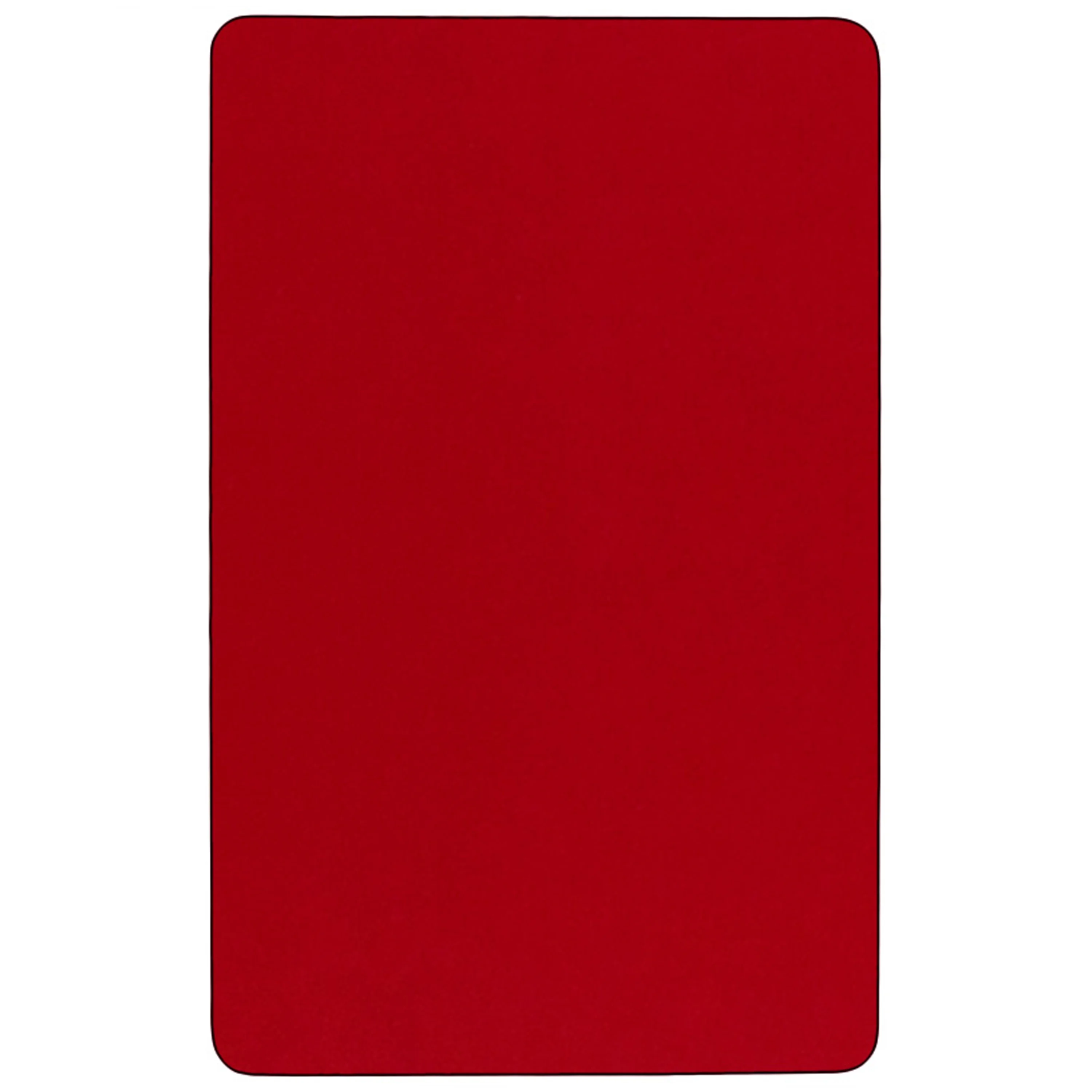 Flash Furniture Wren 30''W x 72''L Rectangular Red Thermal Laminate Activity Table - Height Adjustable Short Legs - Image 3