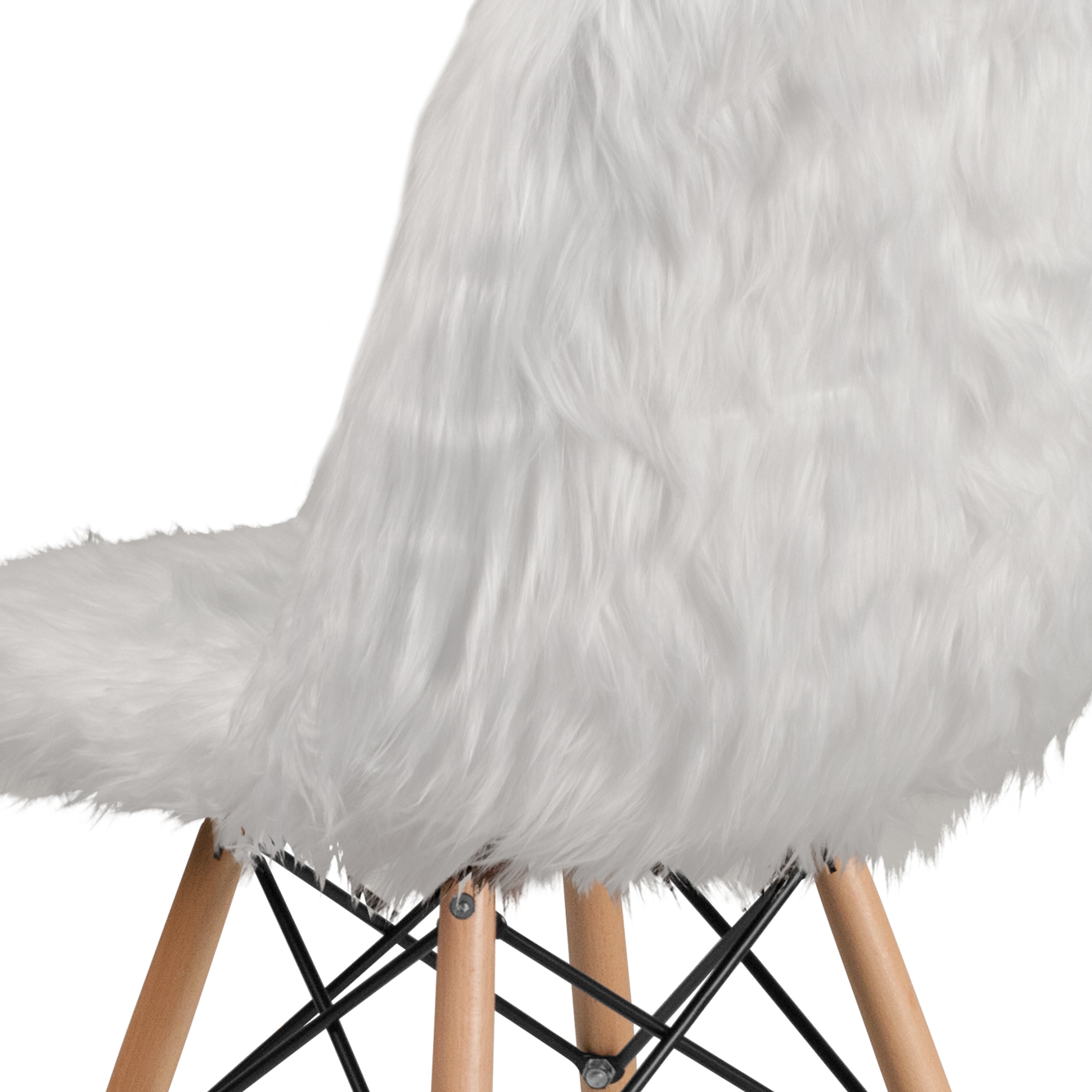 Flash Furniture Calvin Shaggy Dog White Accent Chair - Image 5
