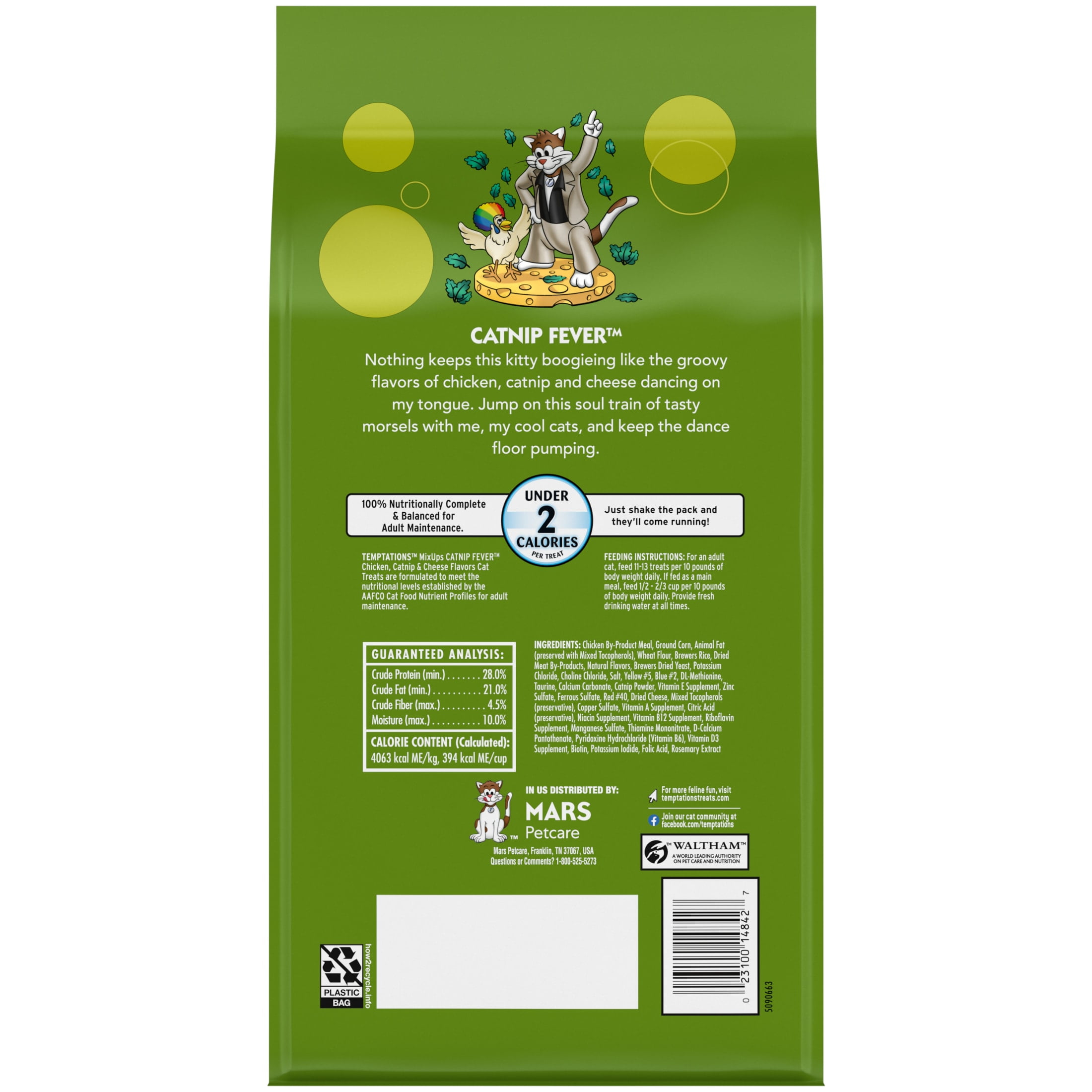 (4 pack) Temptations MixUps Catnip Fever Flavor Crunchy and Soft Cat Treats, 48 oz Tub - Image 3