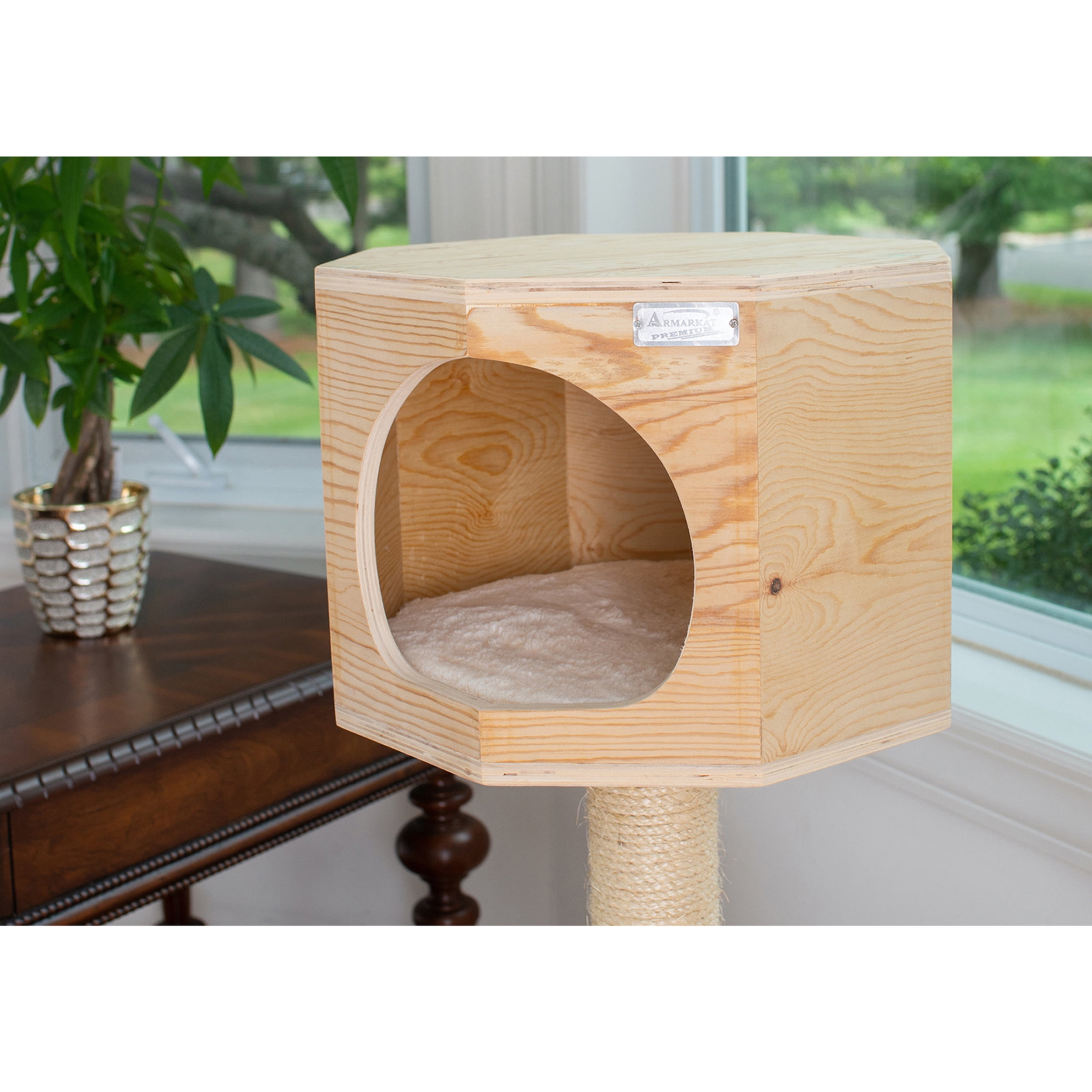 Armarkat Premium Model S4203 Scotch Pine, Solid Wood,real wood Cat Tree, 46" Tall - Image 3