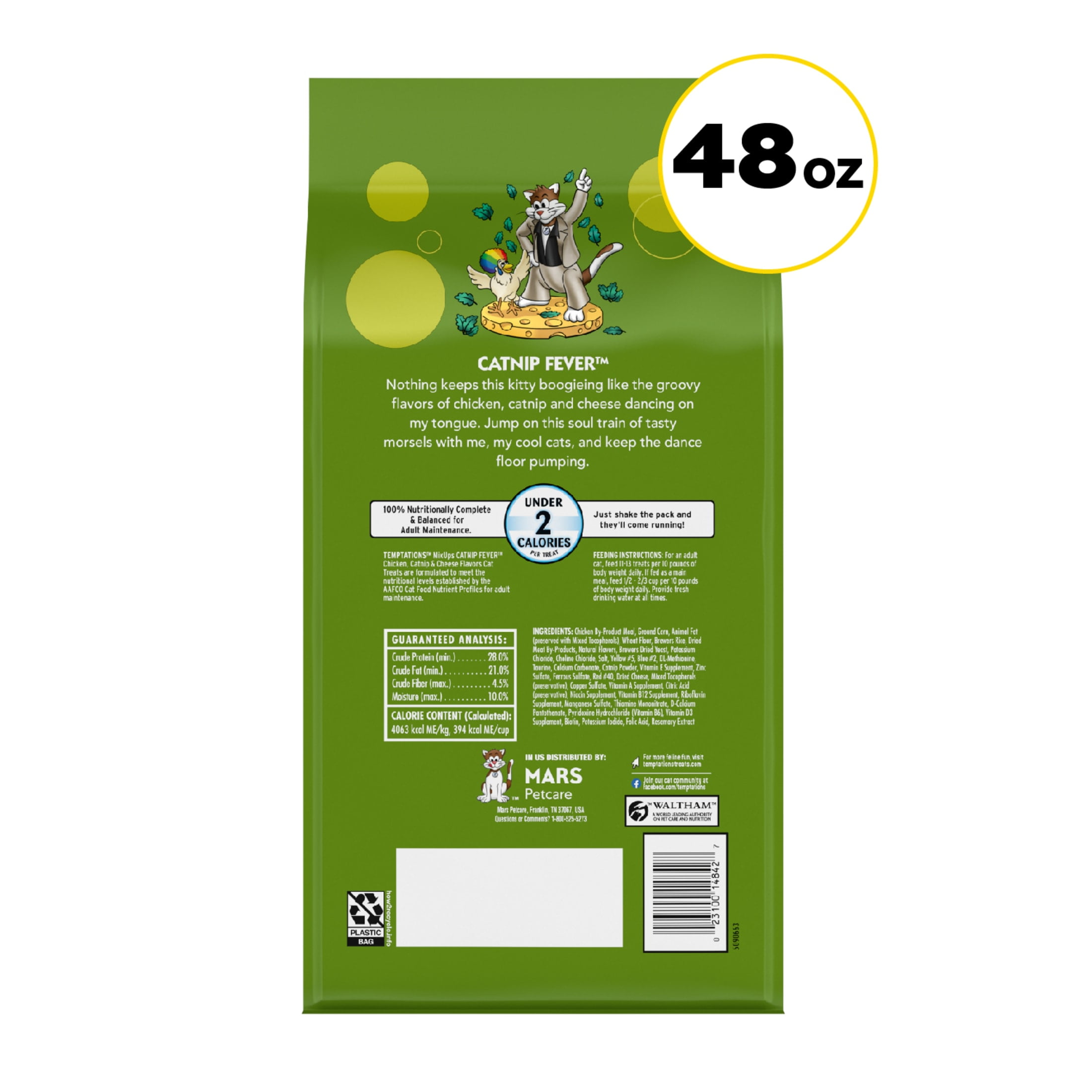 (4 pack) Temptations MixUps Catnip Fever Flavor Crunchy and Soft Cat Treats, 48 oz Tub - Image 9