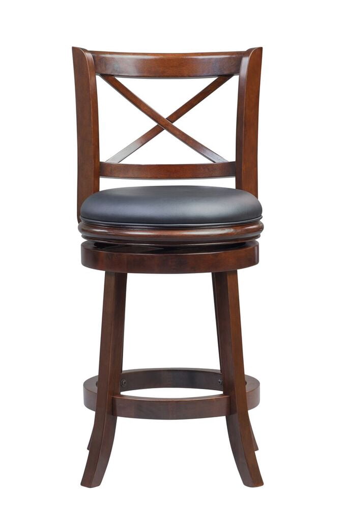 Boraam Georgia Counter Height High Back Swivel Wood Counter Stool, Cappuccino Finish - Image 2