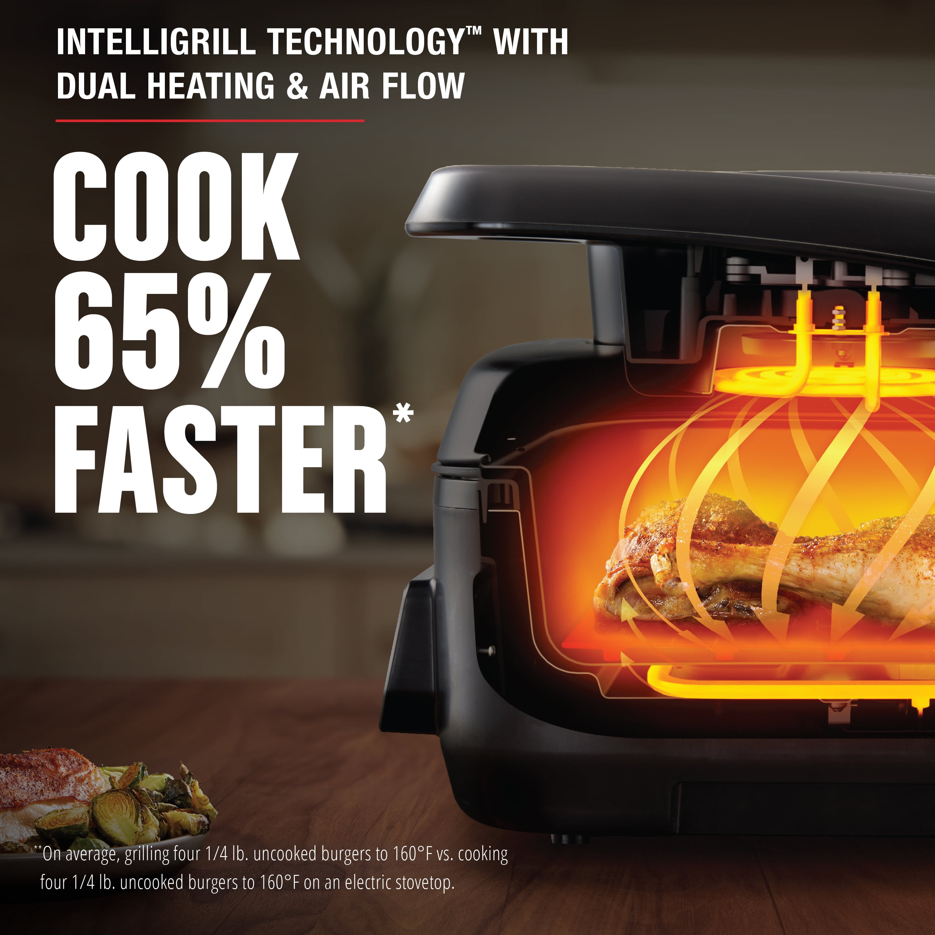 George Foreman 7-Serving 6 Qt Electric Indoor Grill and Air Fryer, 7-in-1 Functionality, Black - Image 5