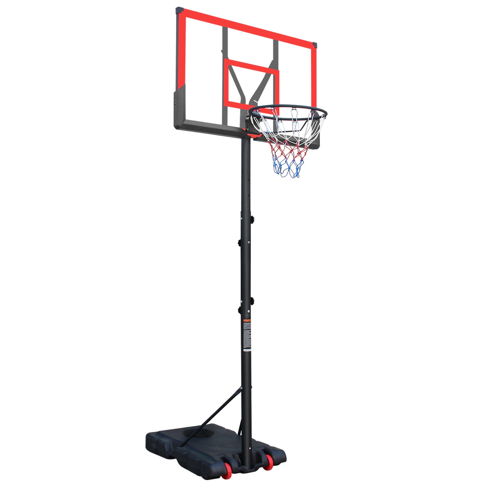 44" Portable Kids Basketball Hoop Stand, SEGMART 5.73FT - 10FT Height Adjustable Basketball Hoop Goal System with Shatterproof Backboard, Fillable Base for Poolside Indoor Outdoor - Image 5