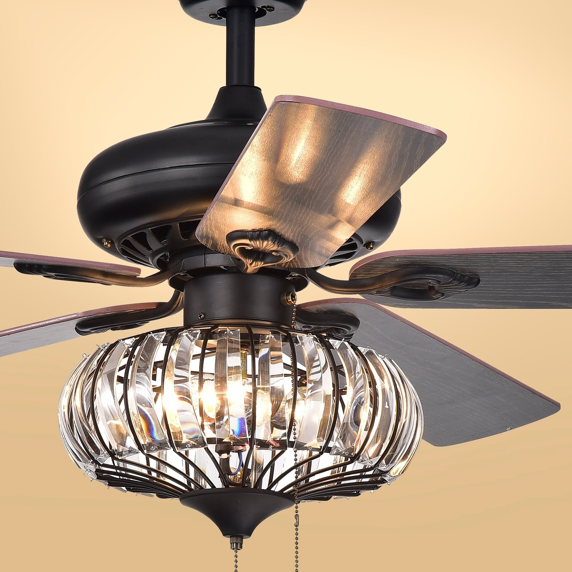 Chrysaor 3-Light Crystal 5-Blade 52-Inch Brown Ceiling Fan with Remote - Image 5