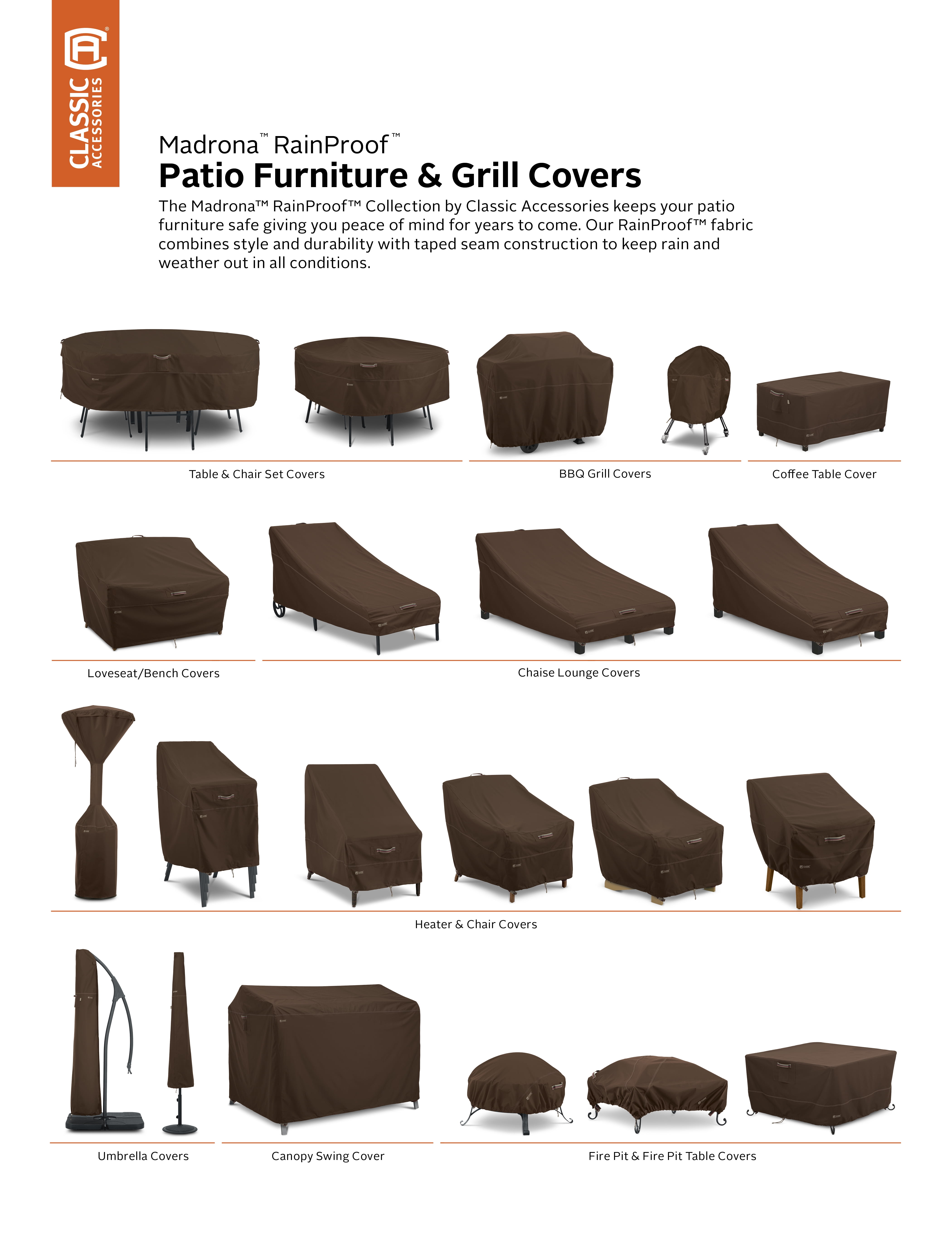 Classic Accessories Madrona Waterproof 78 Inch Patio Canopy Swing Cover - Image 3