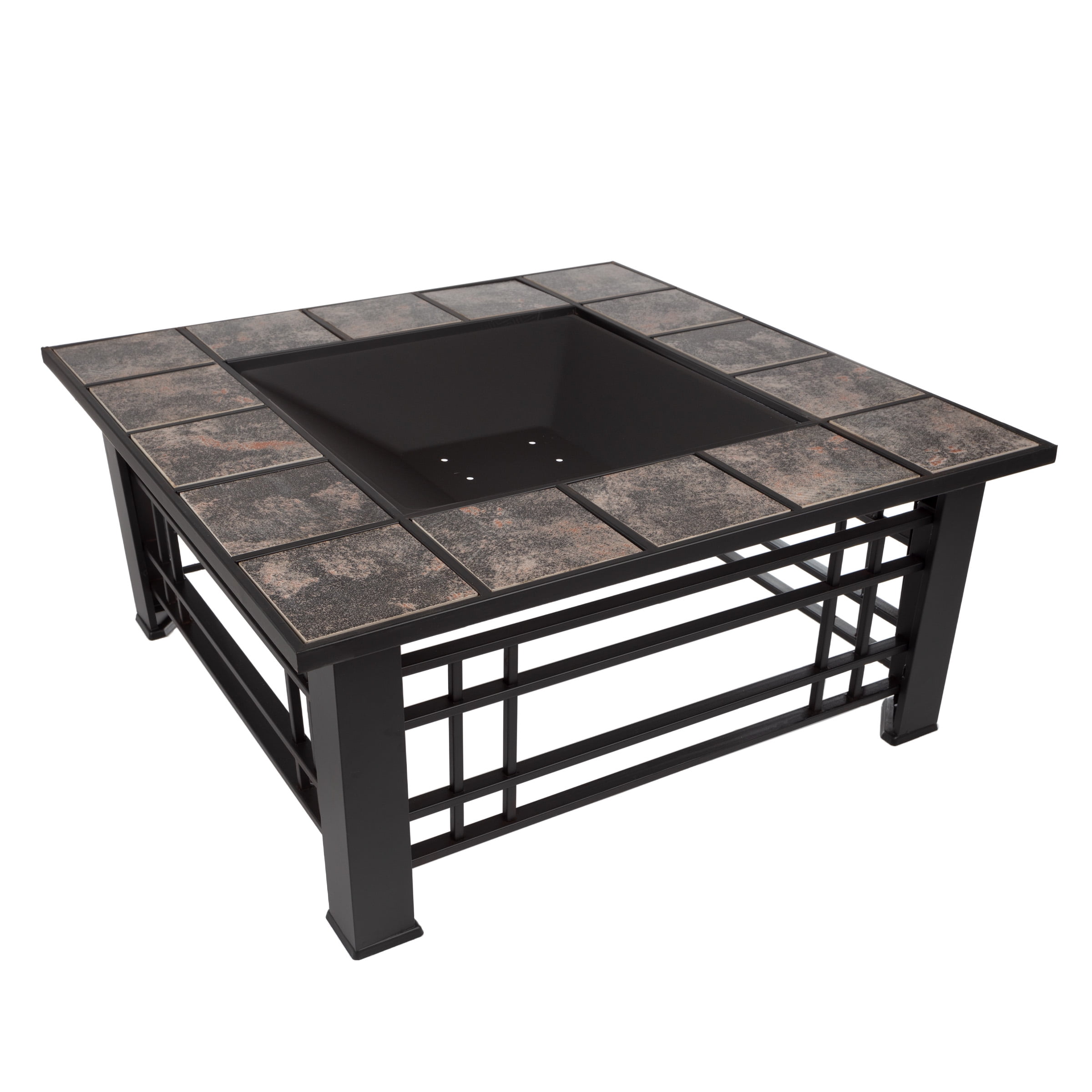 Pure Garden 32-Inch Outdoor Fire Pit with Screen, Cover, and Poker (Black) - Image 4