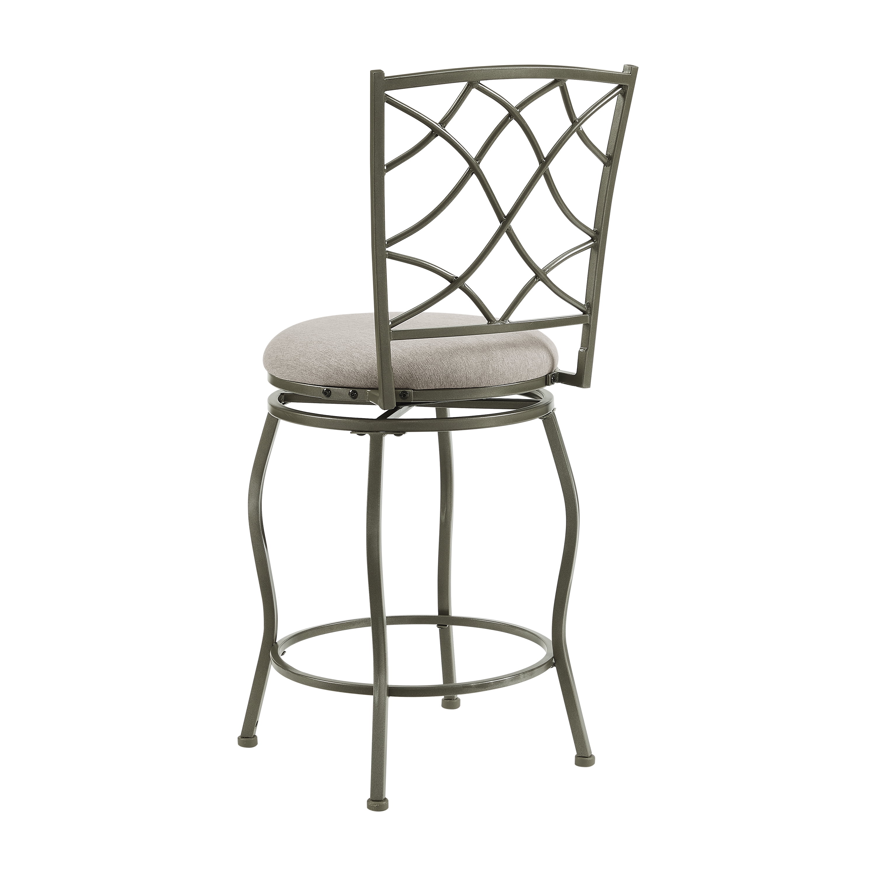 Linon Caston Adjustable Metal Swivel Bar Stool, Set of 3, Pewter - Image 2