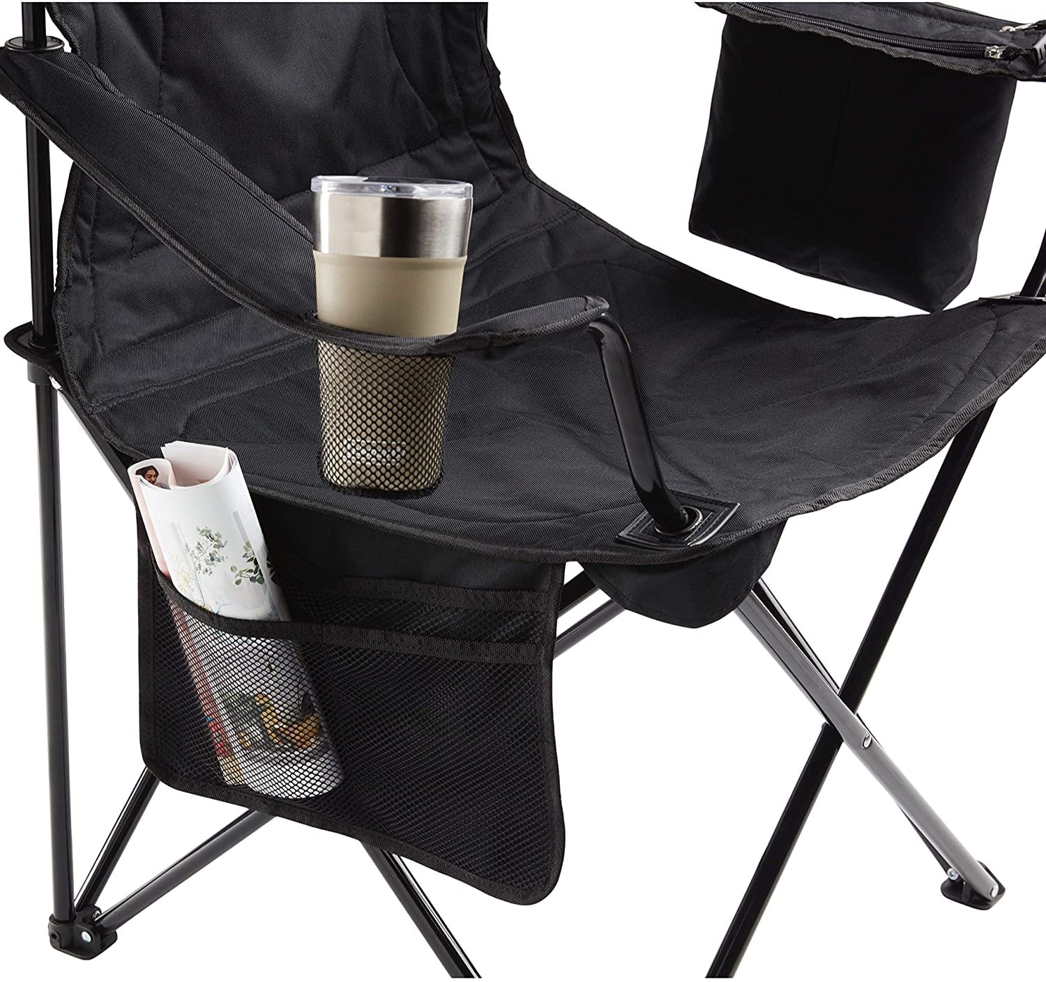 Coleman Portable Camping Chair with 4-Can Cooler, Fully Cushioned Seat and Back with Side Pocket and Cup Holder, Carry Bag Included, Collapsible Chair for Camping, Tailgates, Beach, and Sports - Image 2