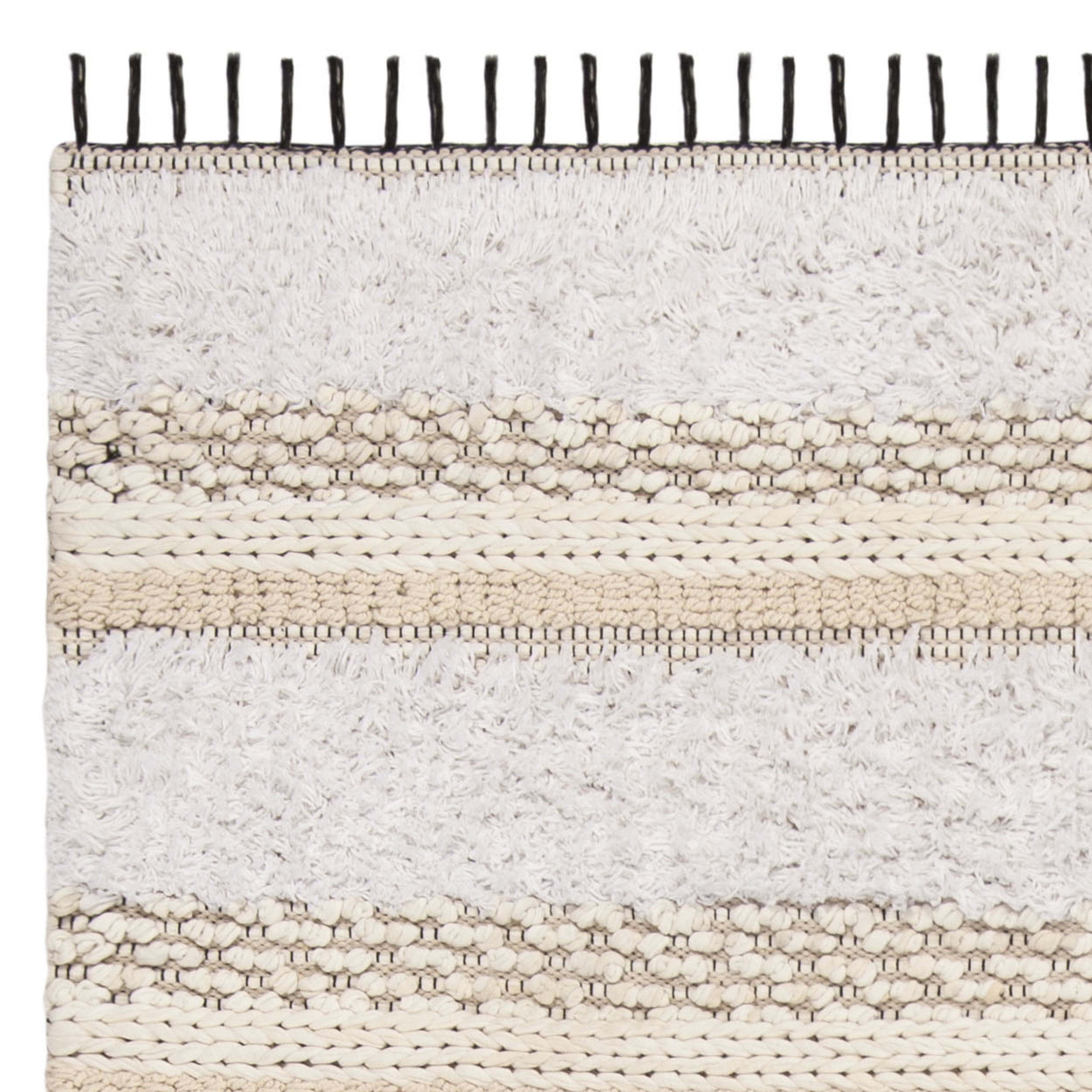 SAFAVIEH Boston Annandale Striped Textured Cotton Area Rug, Ivory/Beige, 5' x 8' - Image 3