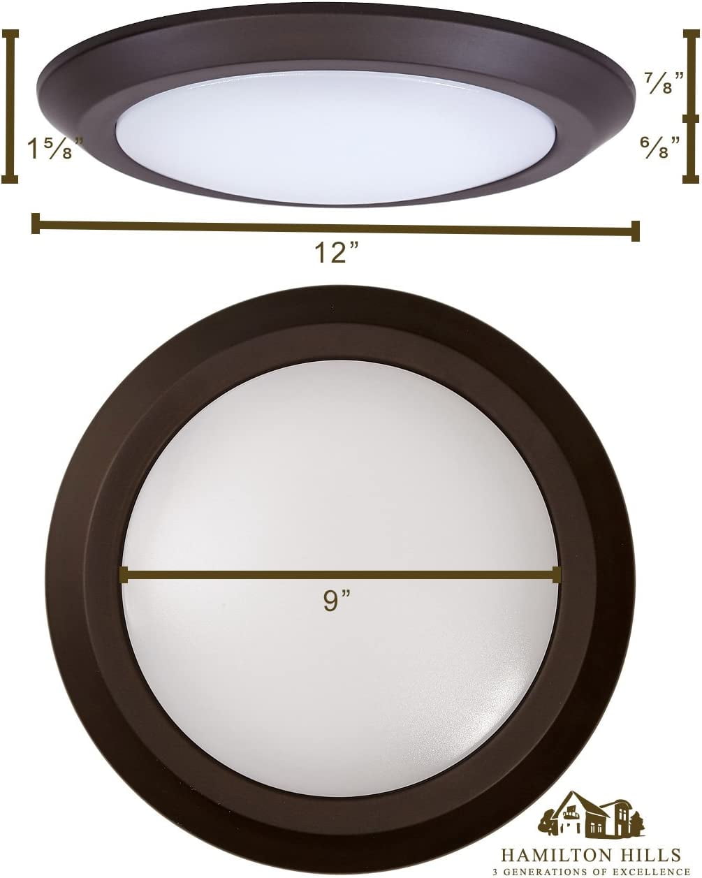 Hamilton Hills New Round Flush Mount Thin Ceiling Light Led Disc Shaped - Image 5