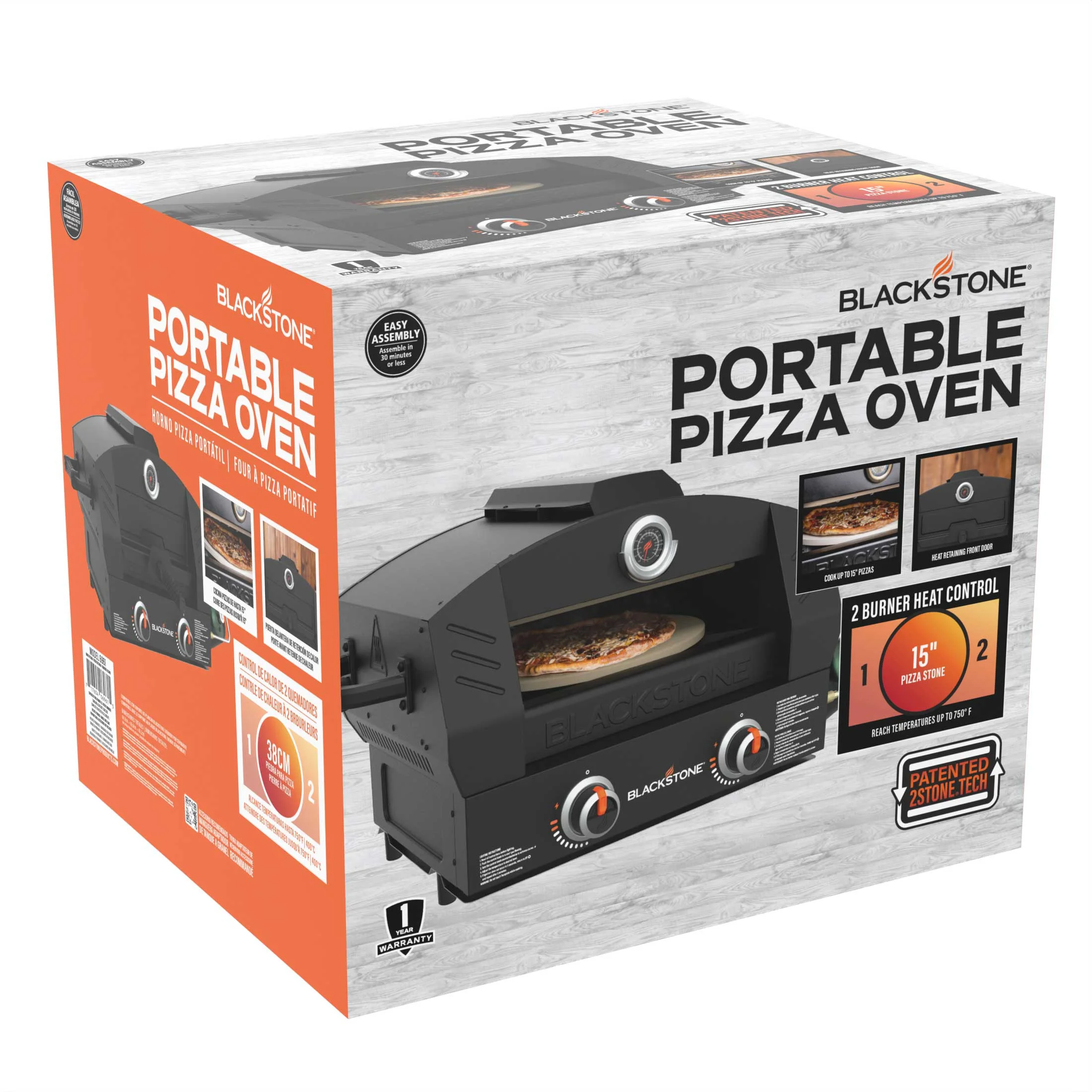 Blackstone Outdoor Tabletop Propane Pizza Oven with Two 15" Cordierite Stones - Image 3