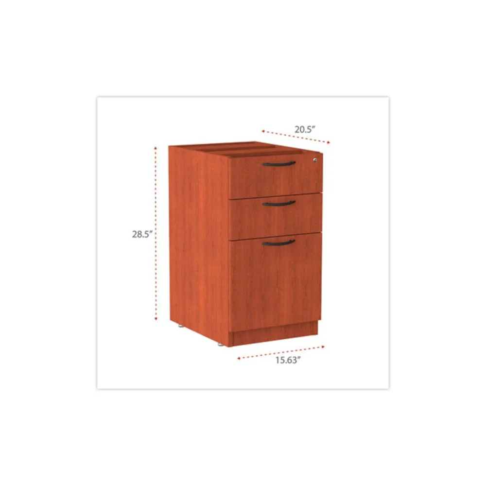 Alera 3 Drawers Vertical Lockable Filing Cabinet, Medium Cherry - Image 3