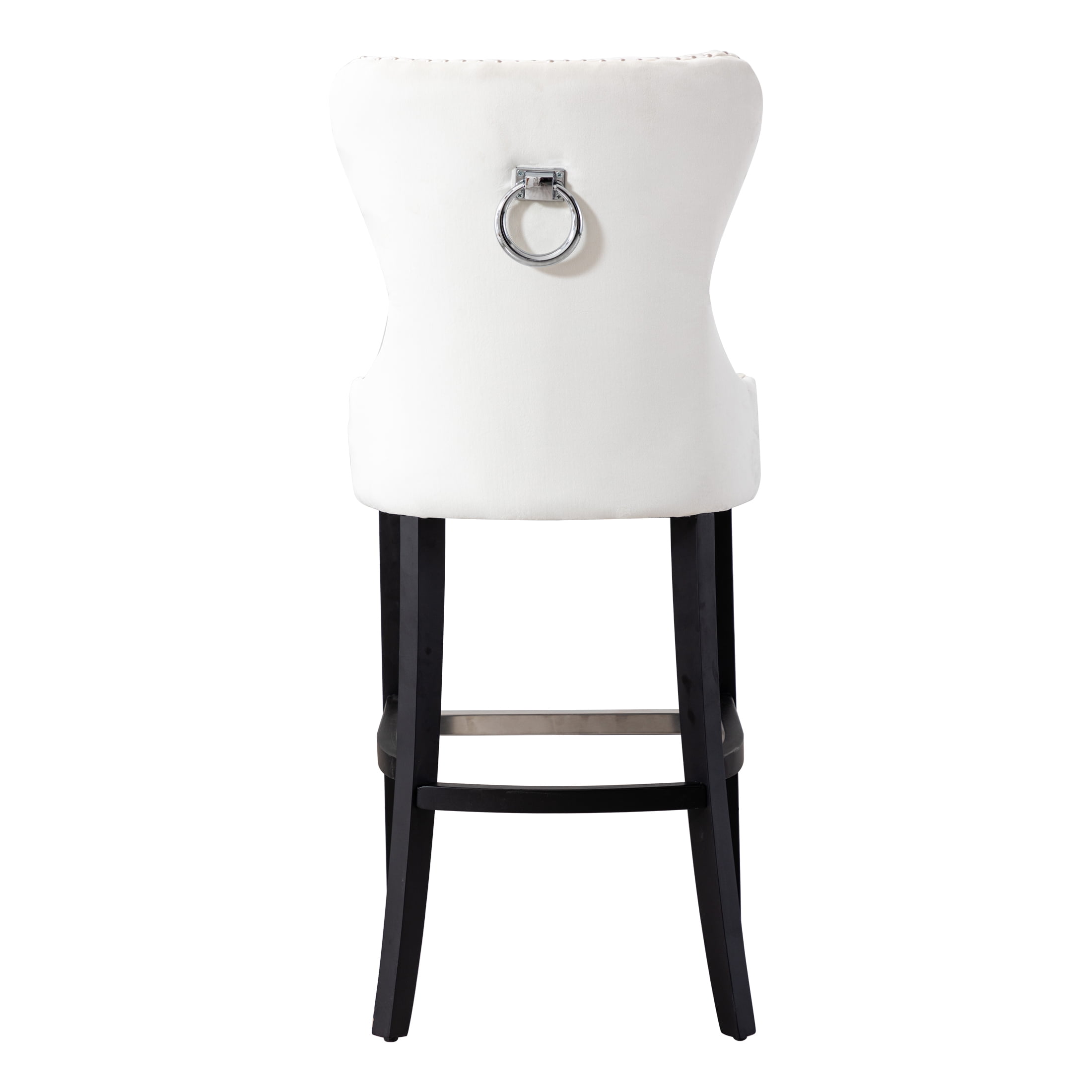 Westin Outdoor 29" Tufted Velvet Counter Stool, Black/Velvet Cream - Image 6