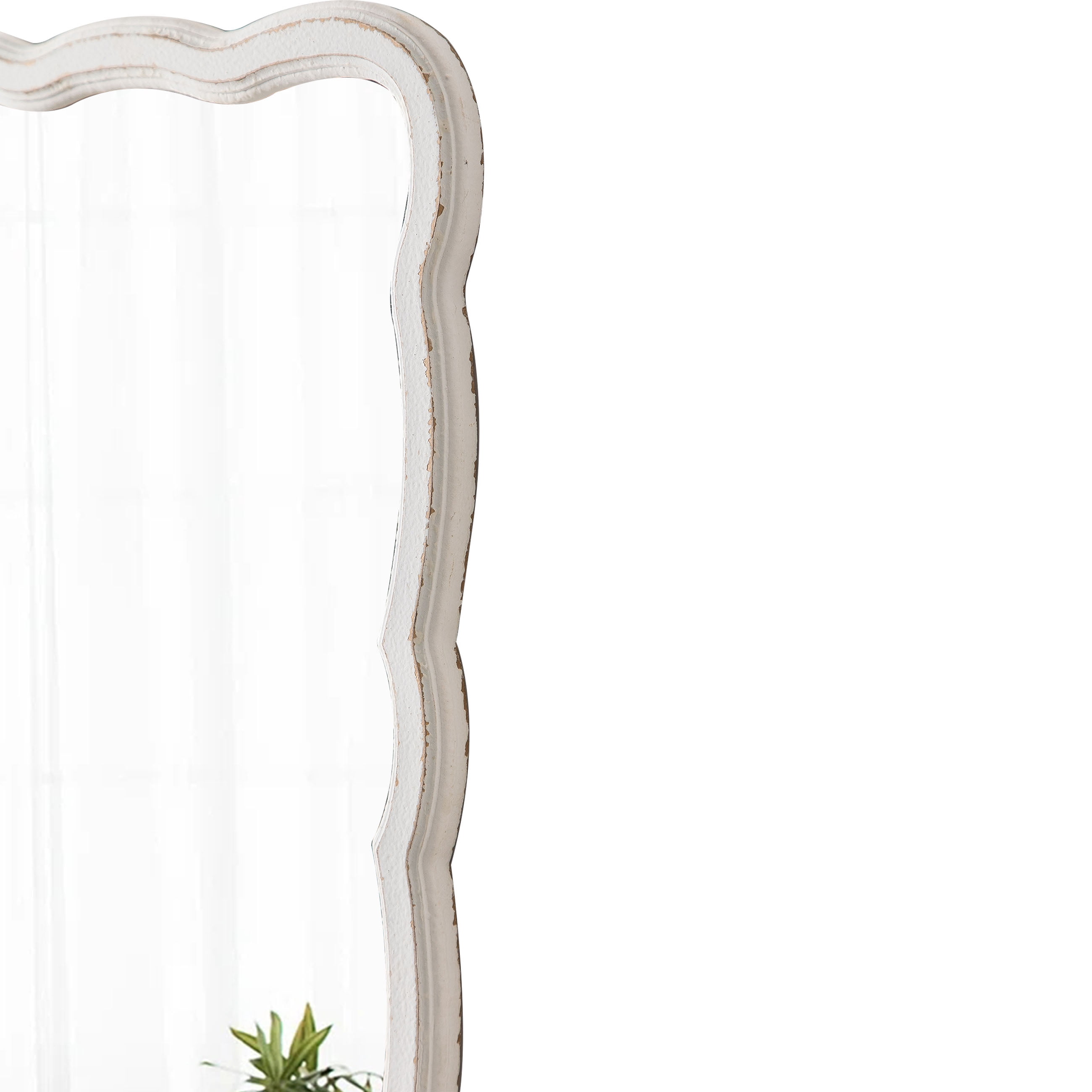 Sintosin Wooden Oblong Rectangular Mirror 16 x 24 inch, White Farmhouse Wall Decor for Bathroom & Home - Image 2