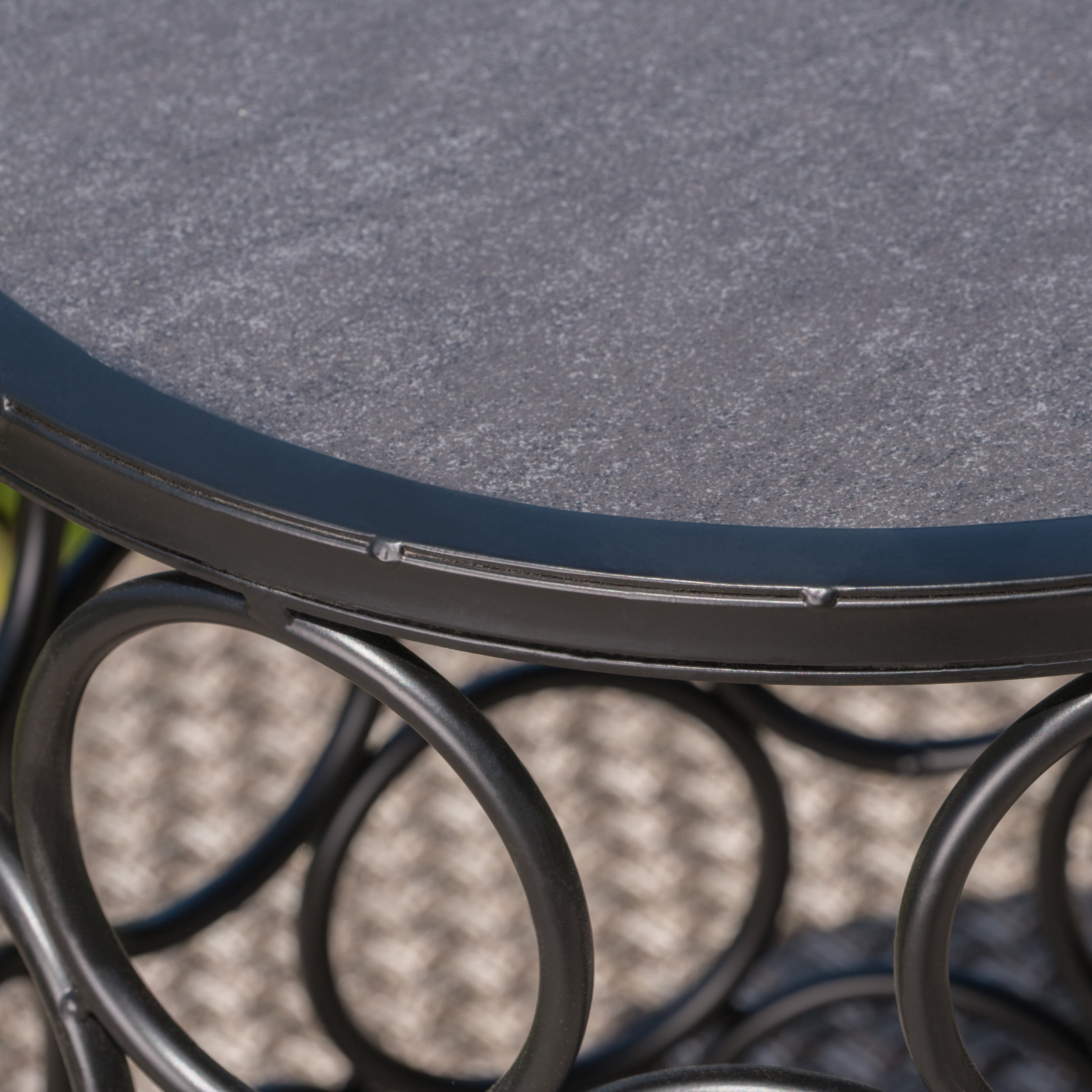 Noble House Outdoor 16 Inch Ceramic Tile Side Table,Grey - Image 5