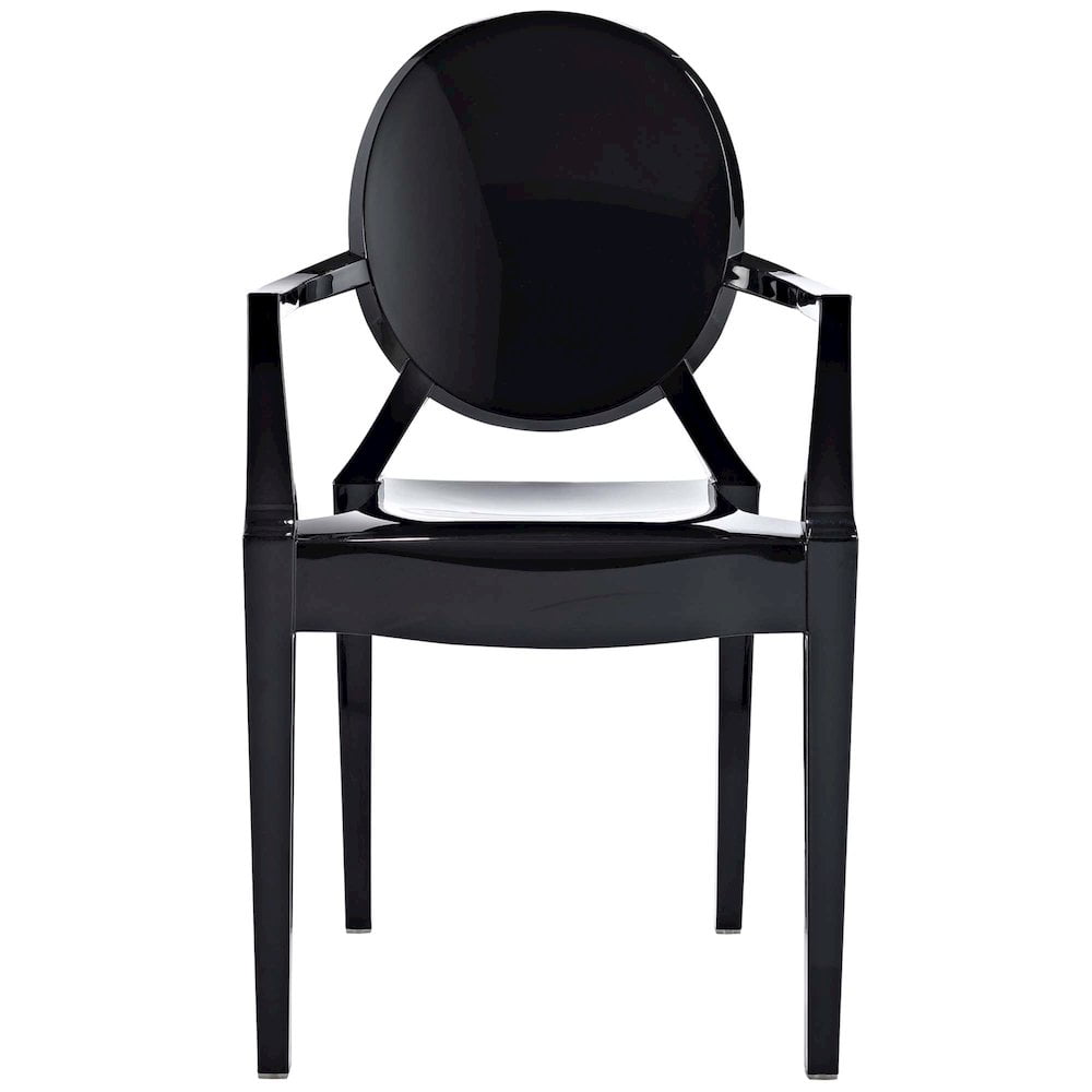 Modway Casper 18.5" Modern Plastic Dining Armchair in Black Finish - Image 5