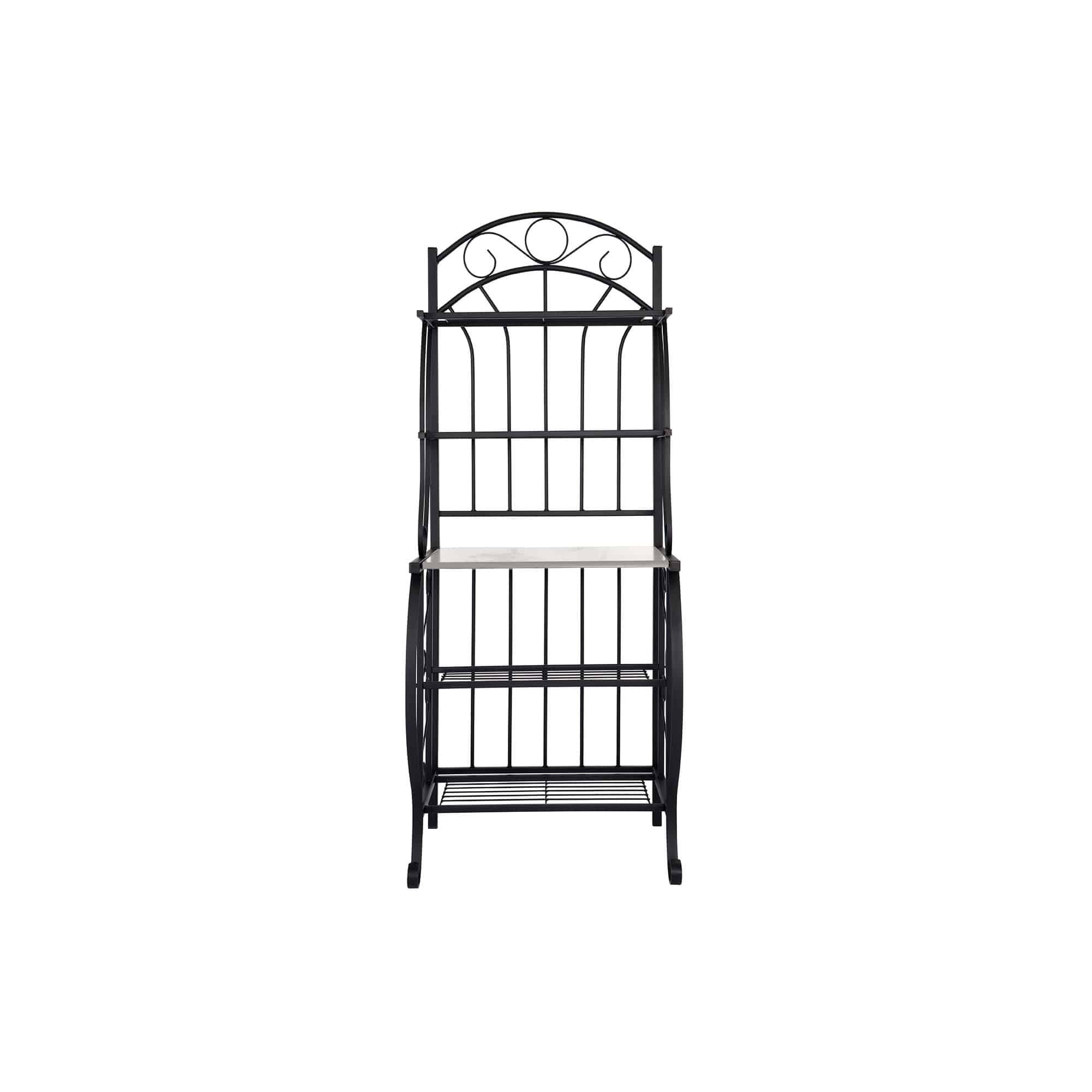 Boraam Valencia Rustic Baker's Rack with Faux Marble Shelf - Image 8