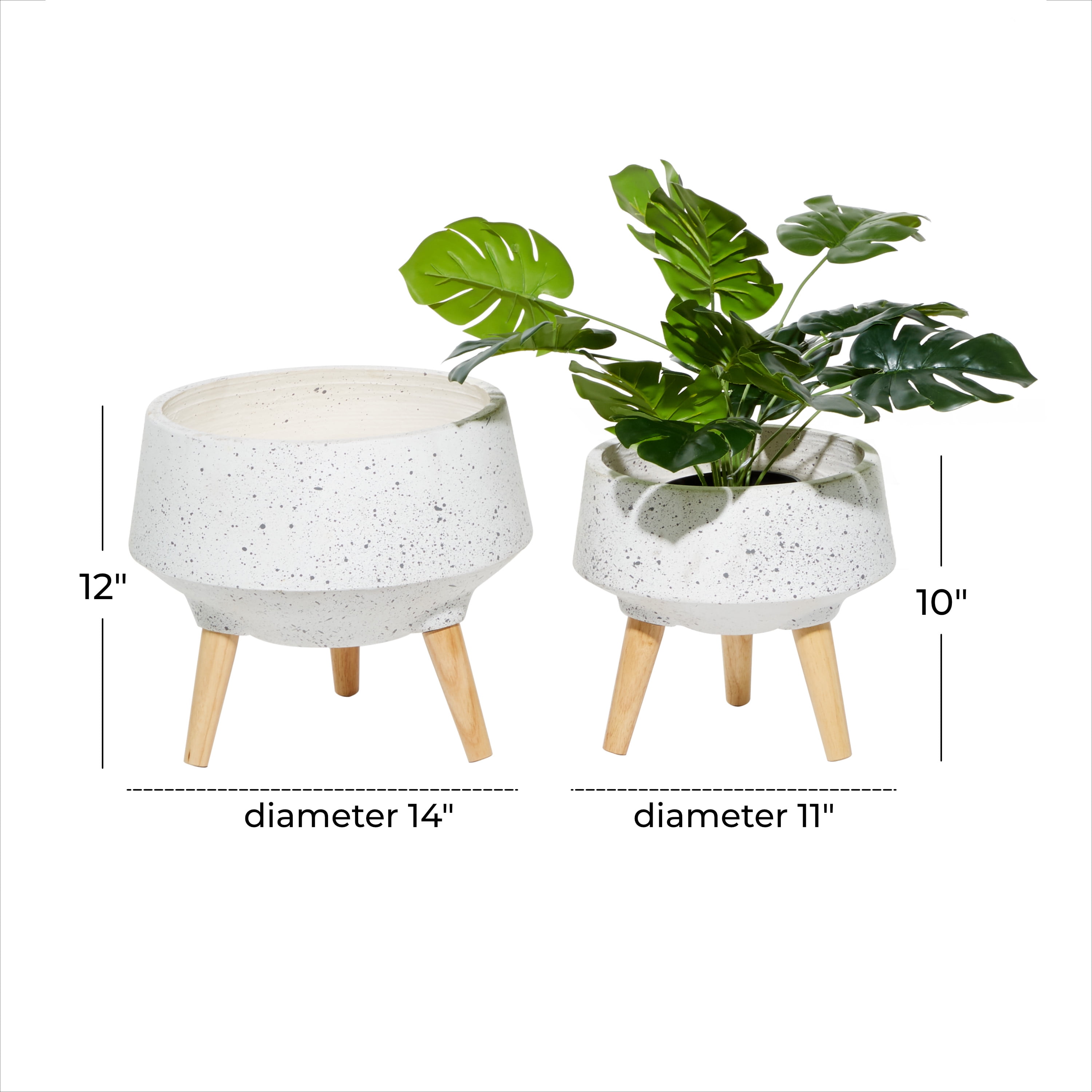 DecMode 11 In. Planter, MGO, White, 2 - Pieces - Image 3