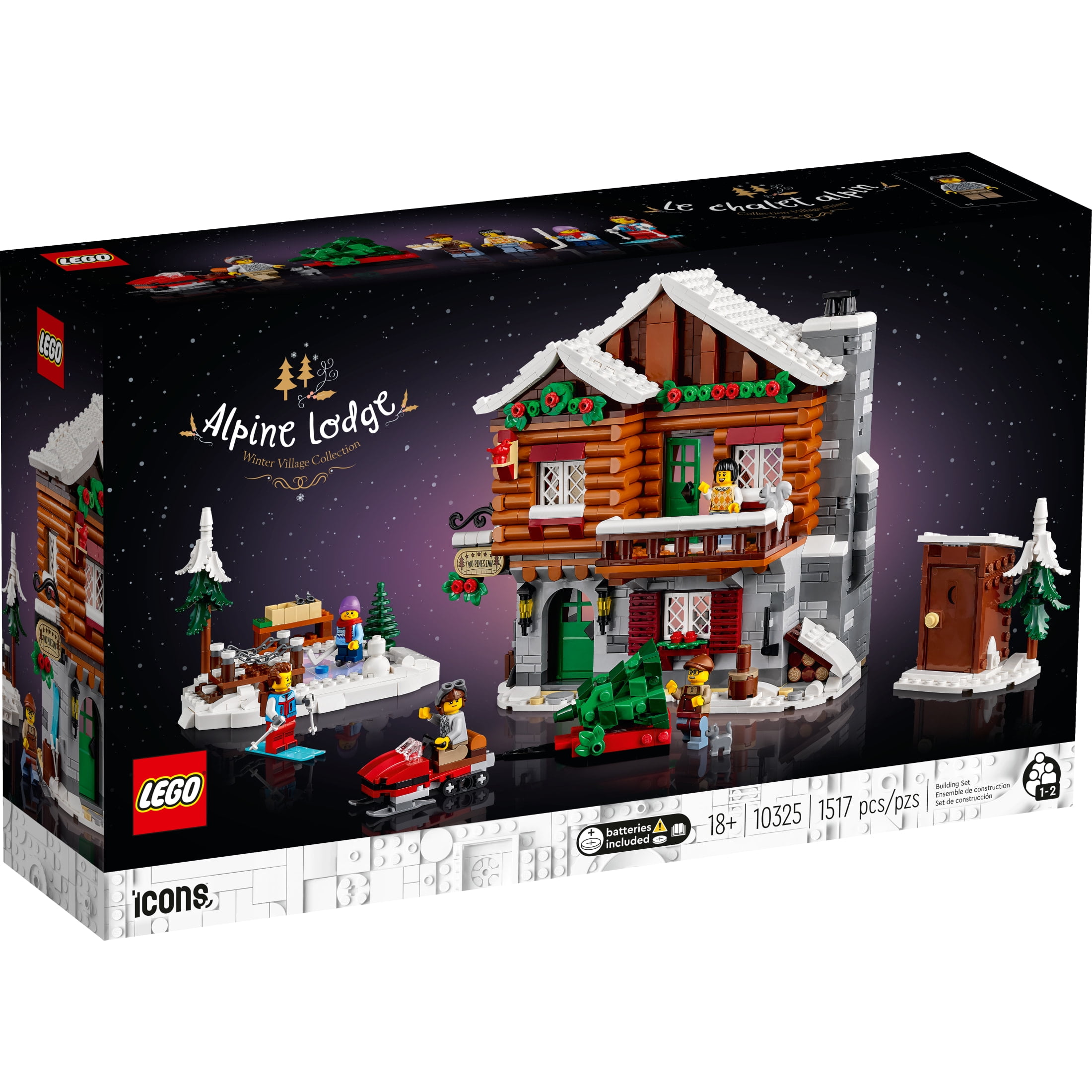 LEGO Icons Alpine Lodge Model Building Set - Collectible DIY Kits for Adults, Ages 18+ - Gift for Christmas - Log Cabin Kit for Winter Activities with Snowmobile and Minifigues - 10325 - Image 3