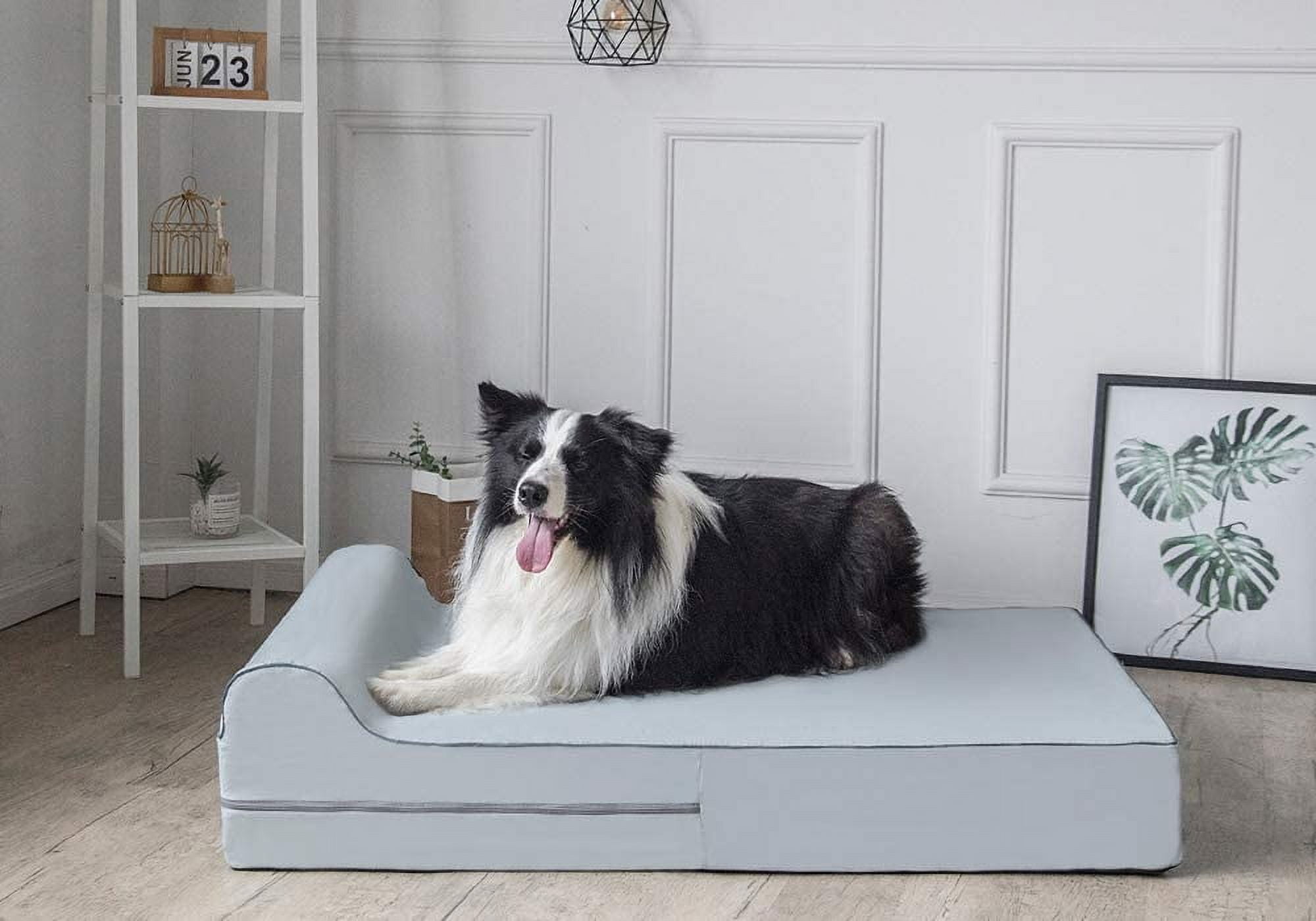 Kopeks Pillow Orthopedic Memory Foam Pet Dog Bed, Large, Grey - Image 2