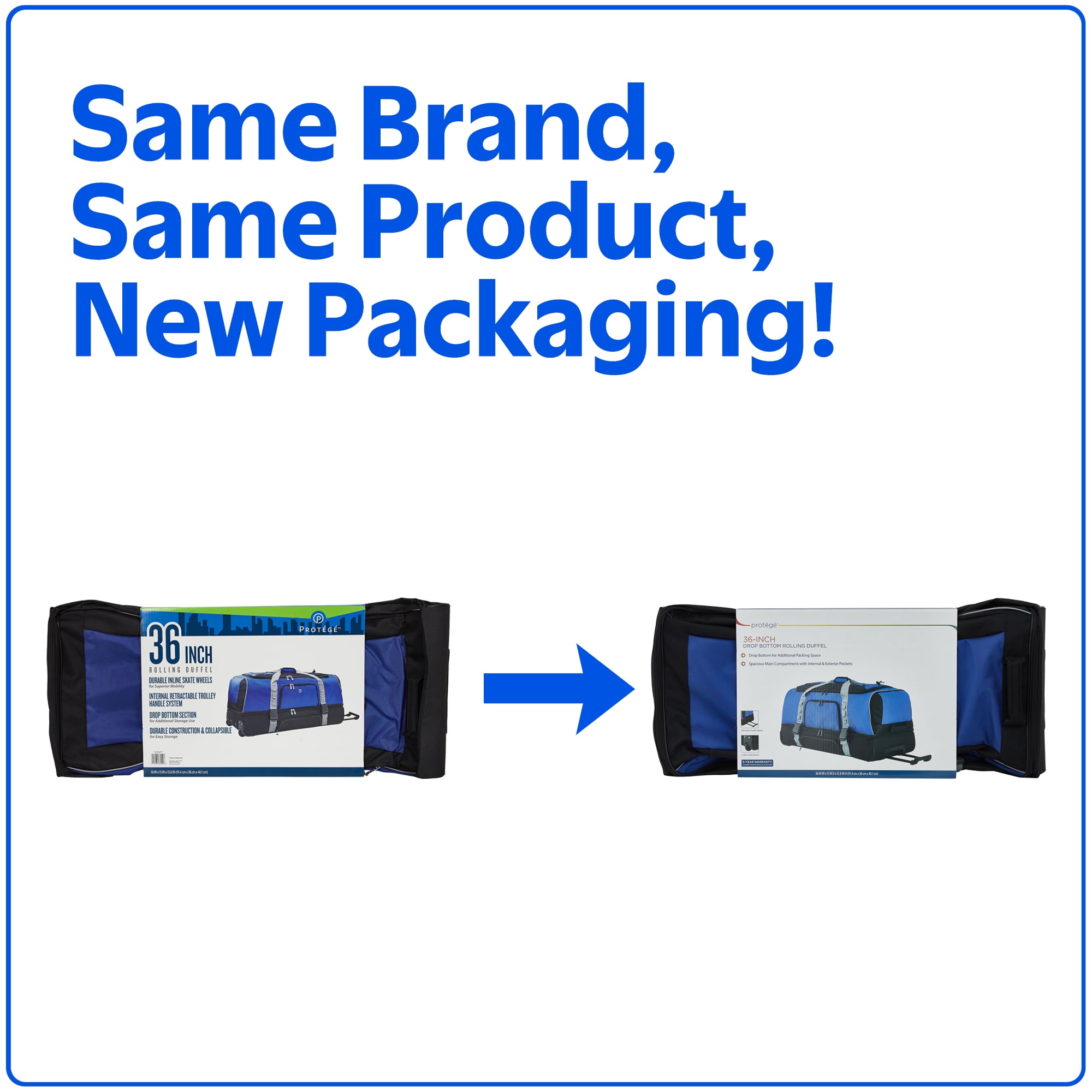 Protege 36-inch Jumbo Drop-Bottom Rolling Travel Duffel Bag with Telescopic Handle - Image 2