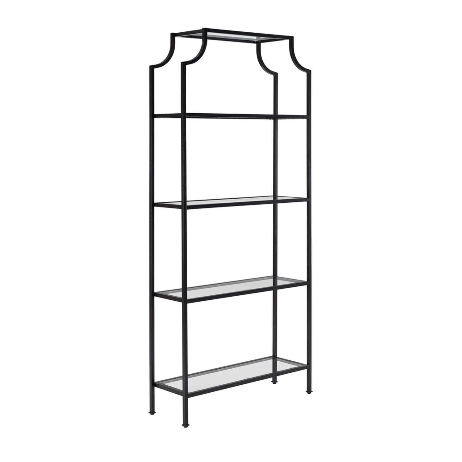Crosley Furniture Aimee Bookshelf with Glass Shelves, Bookcase Storage - Image 2