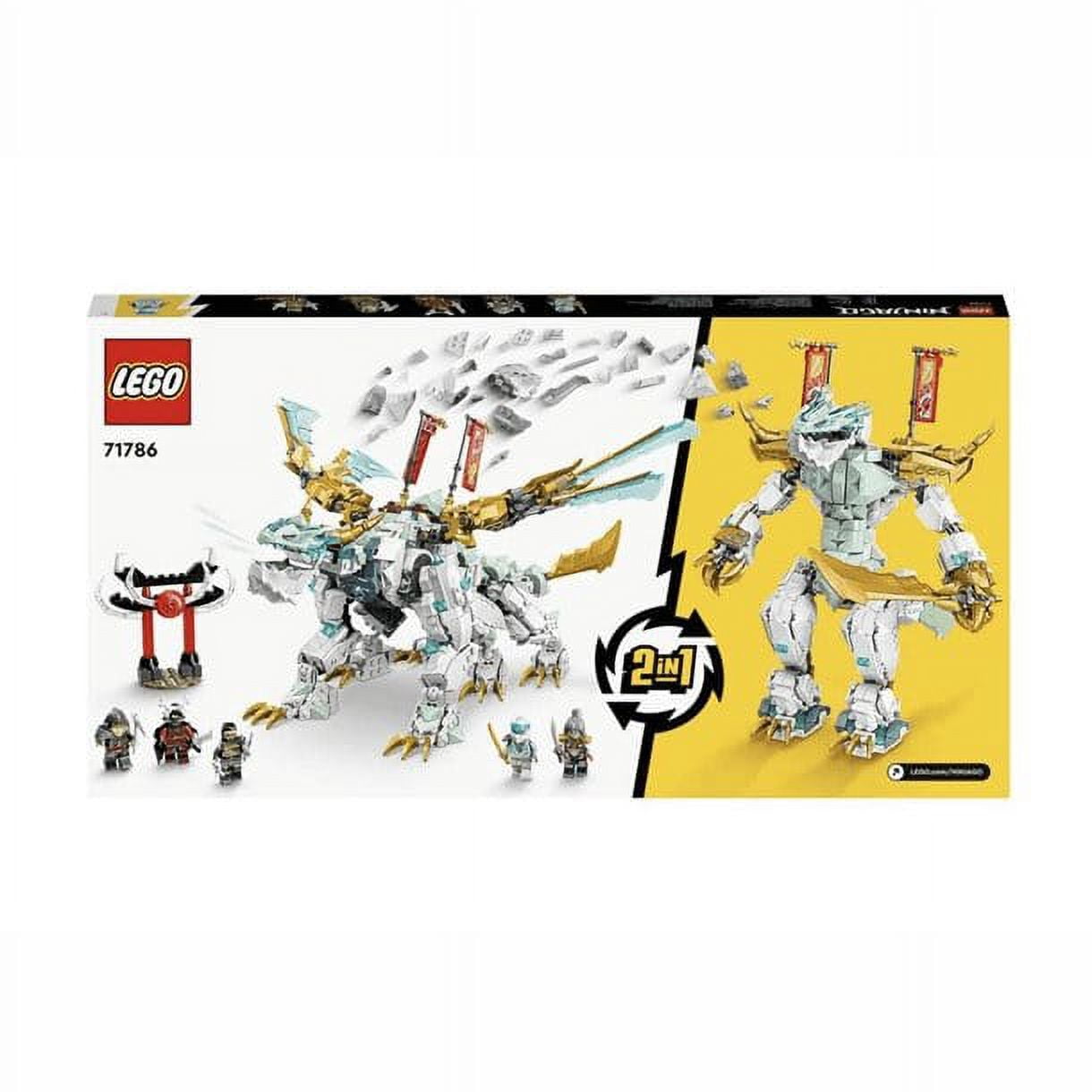 LEGO NINJAGO Zane's Ice Dragon Creature 71786, 2in1 Dragon Toy to Action Figure Warrior, Model Building Kit, Construction Set for Kids with 5 Minifigures - Image 9