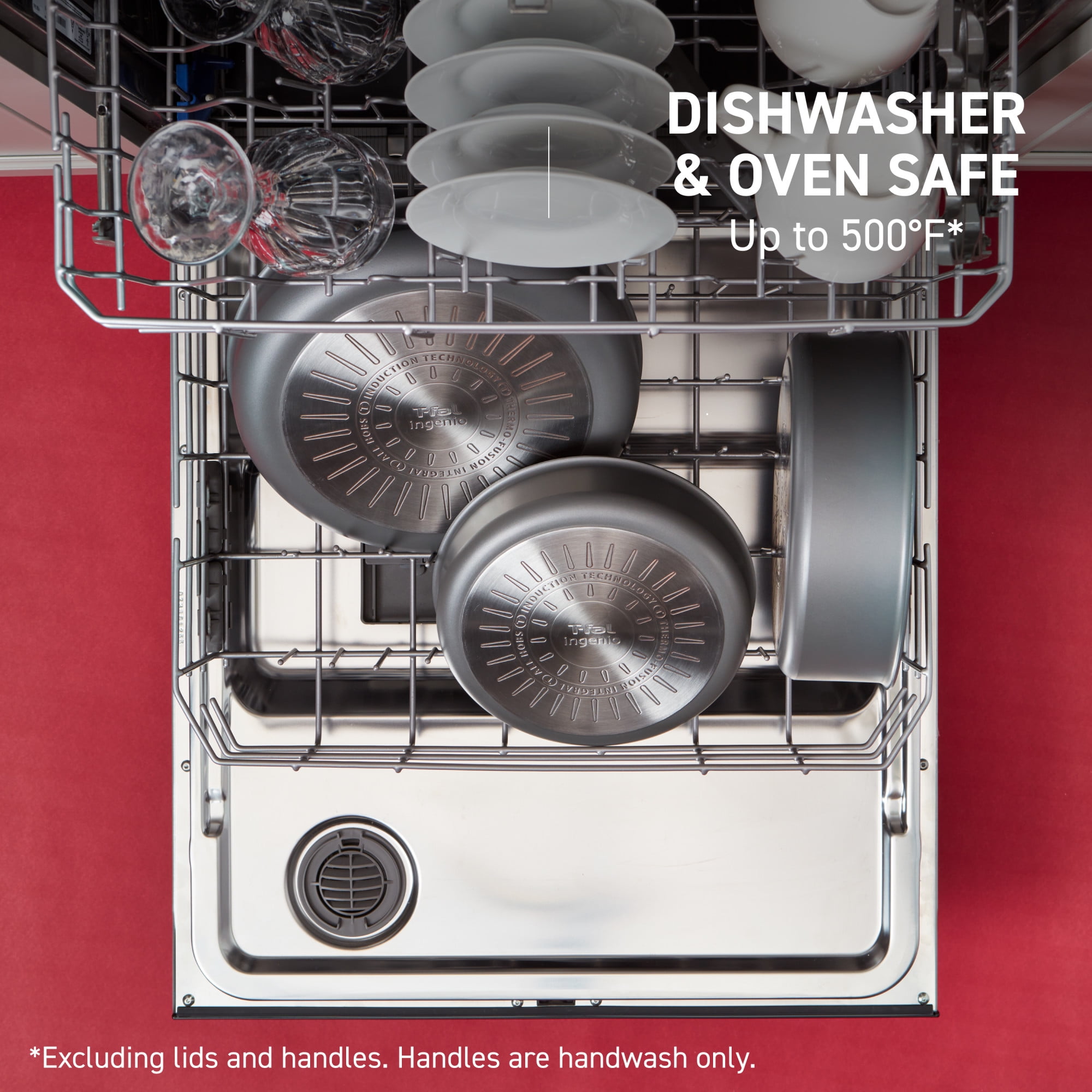 T-fal Ingenio Expertise, Nonstick Cookware Set, 8 Piece, Induction Oven Safe 500F, RV, Detachable Handle, Black - Image 4