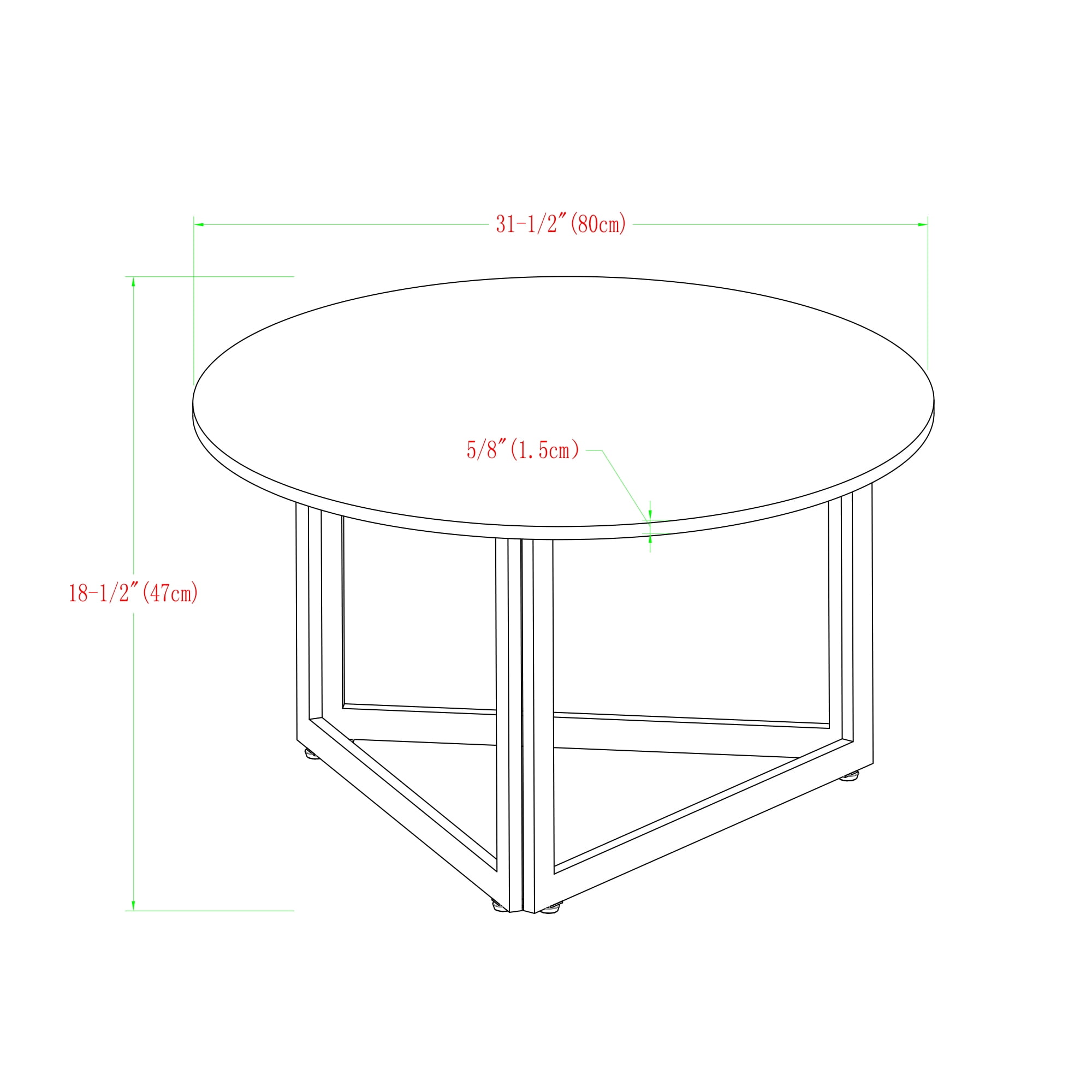 Manor Park Modern Round Coffee Table, Dark Walnut - Image 7