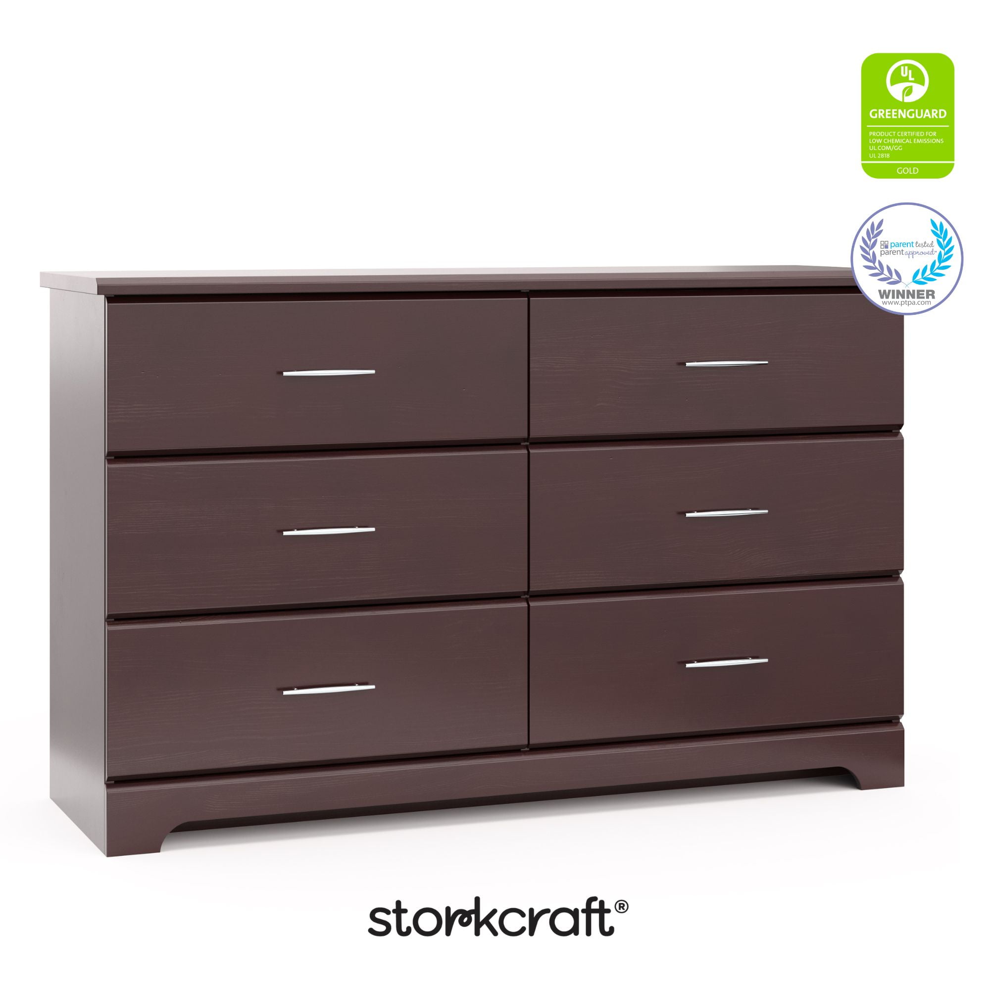 Storkcraft Brookside 6 Drawer Nursery Double Dresser, Espresso - Image 10