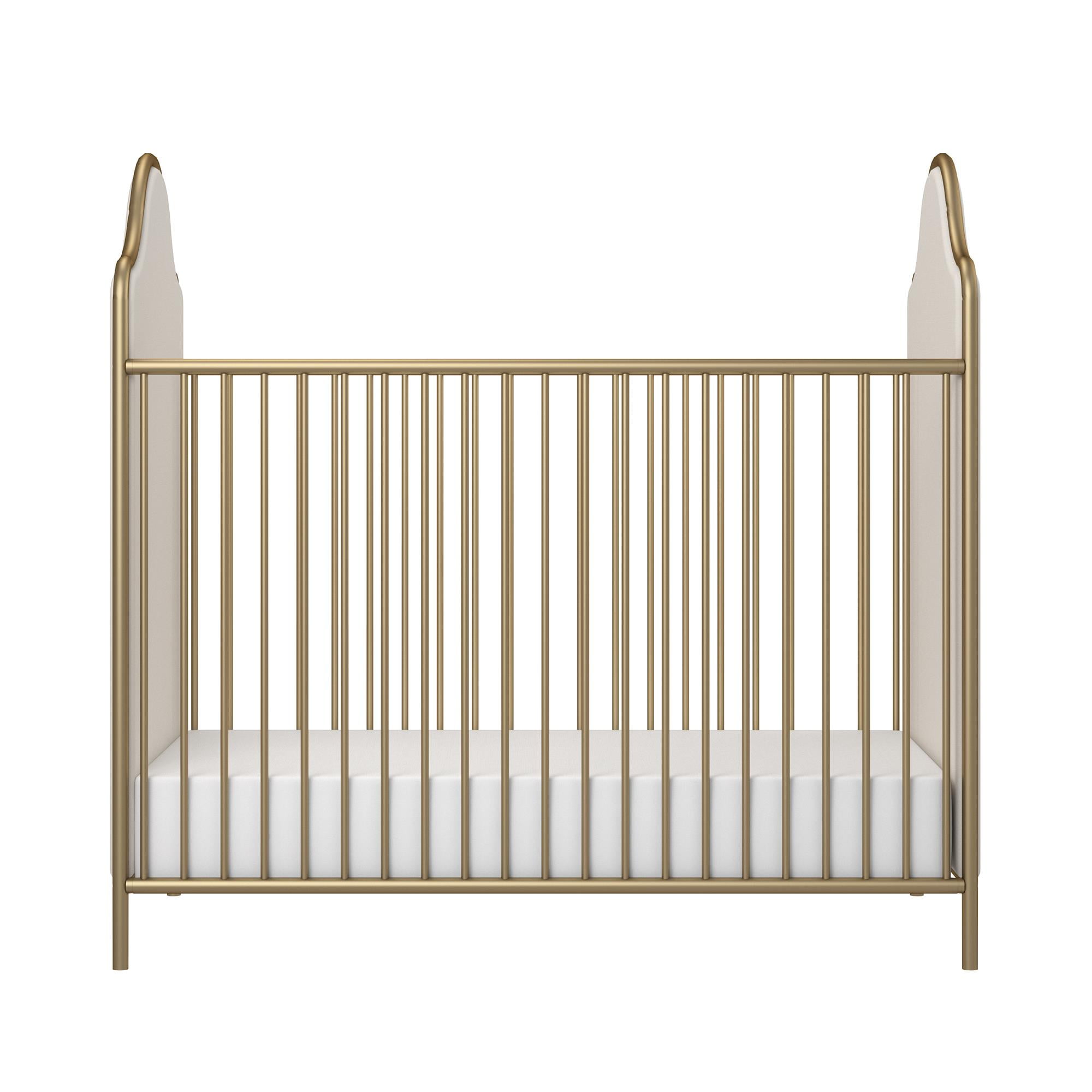Little Seeds Piper Upholstered Metal Crib, Gold - Image 13