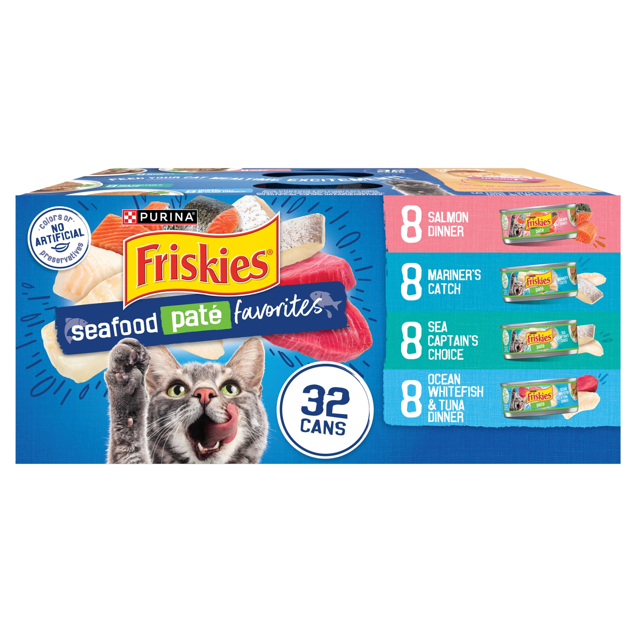 (2 pack) Purina Friskies Pate Seafood Favorites Variety Pack, Wet Cat Food, 5.5 oz Cans, 32 Pack - Image 2