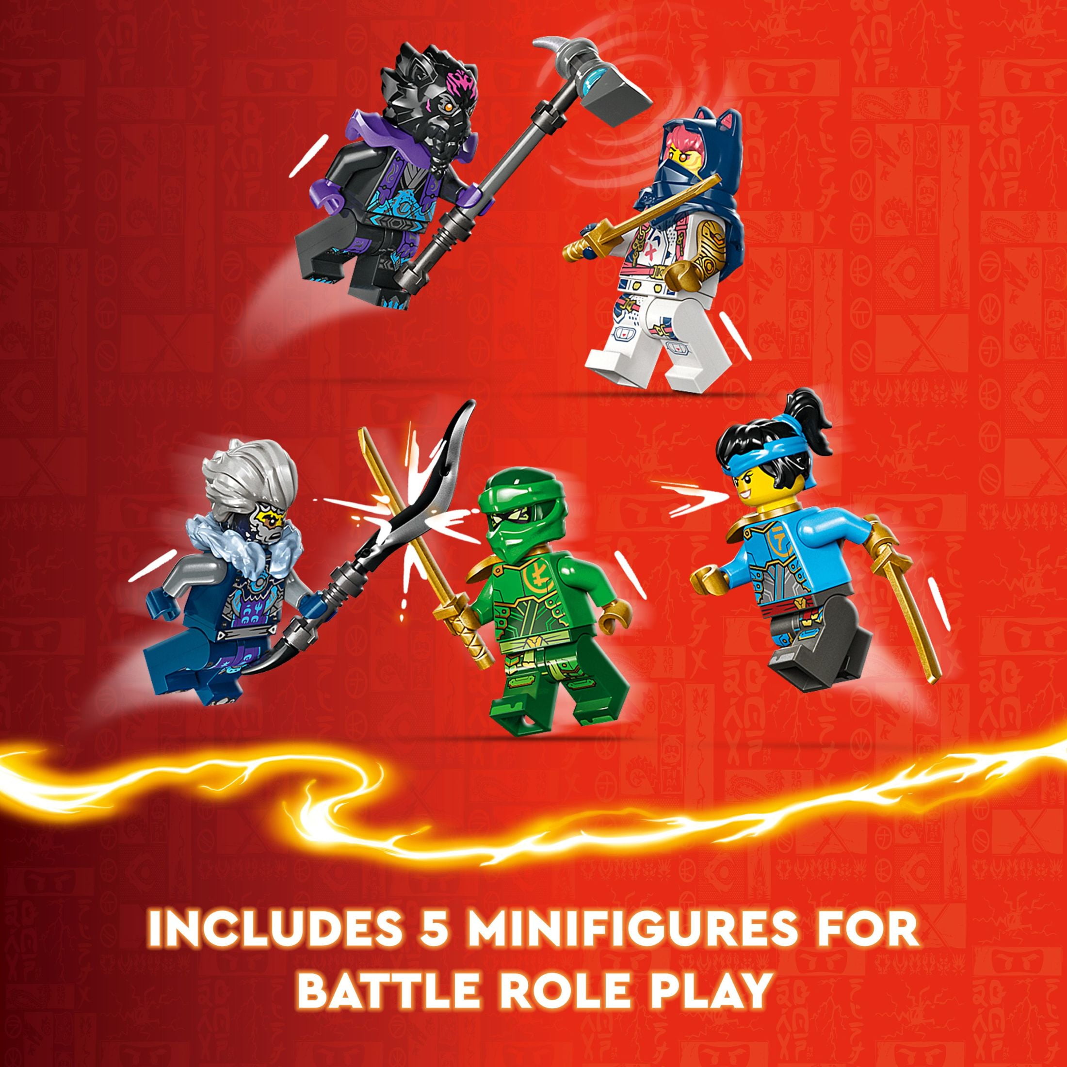 LEGO NINJAGO Egalt the Master Dragon Action Figure, Hero Toy Battle Set with 5 Ninja Minifigures for Group or Independent Play, Dragon Toy Gift Idea for Boys and Girls Ages 8 and Up, 71809 - Image 4