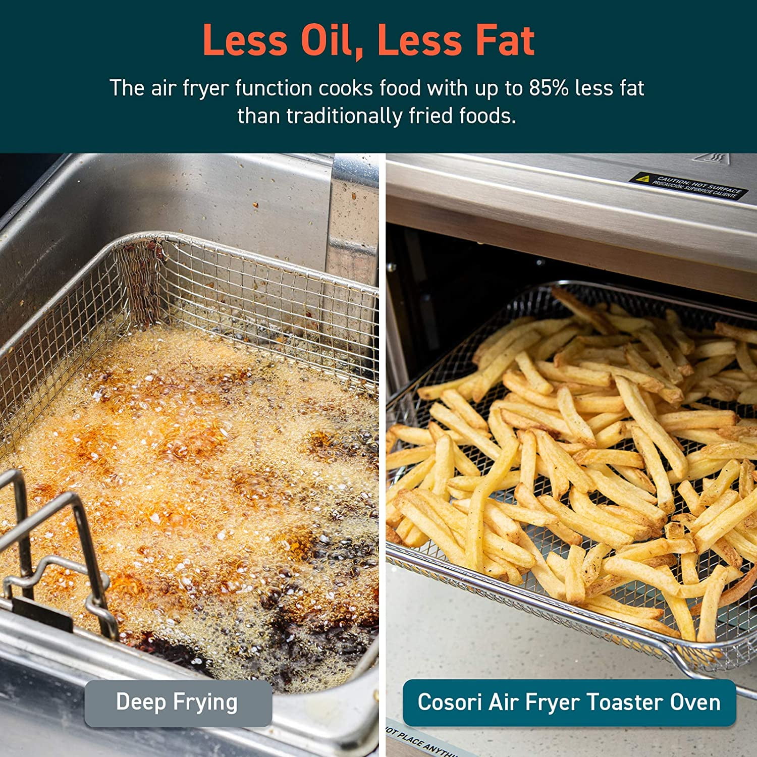 COSORI 32Qt / 30L Smart Air Fryer Toaster Oven, XL Large Capacity, 11 Presets, Rotisserie, Dehydrator, Works with Alexa, Sliver, Bonus Wire Rack - Image 10