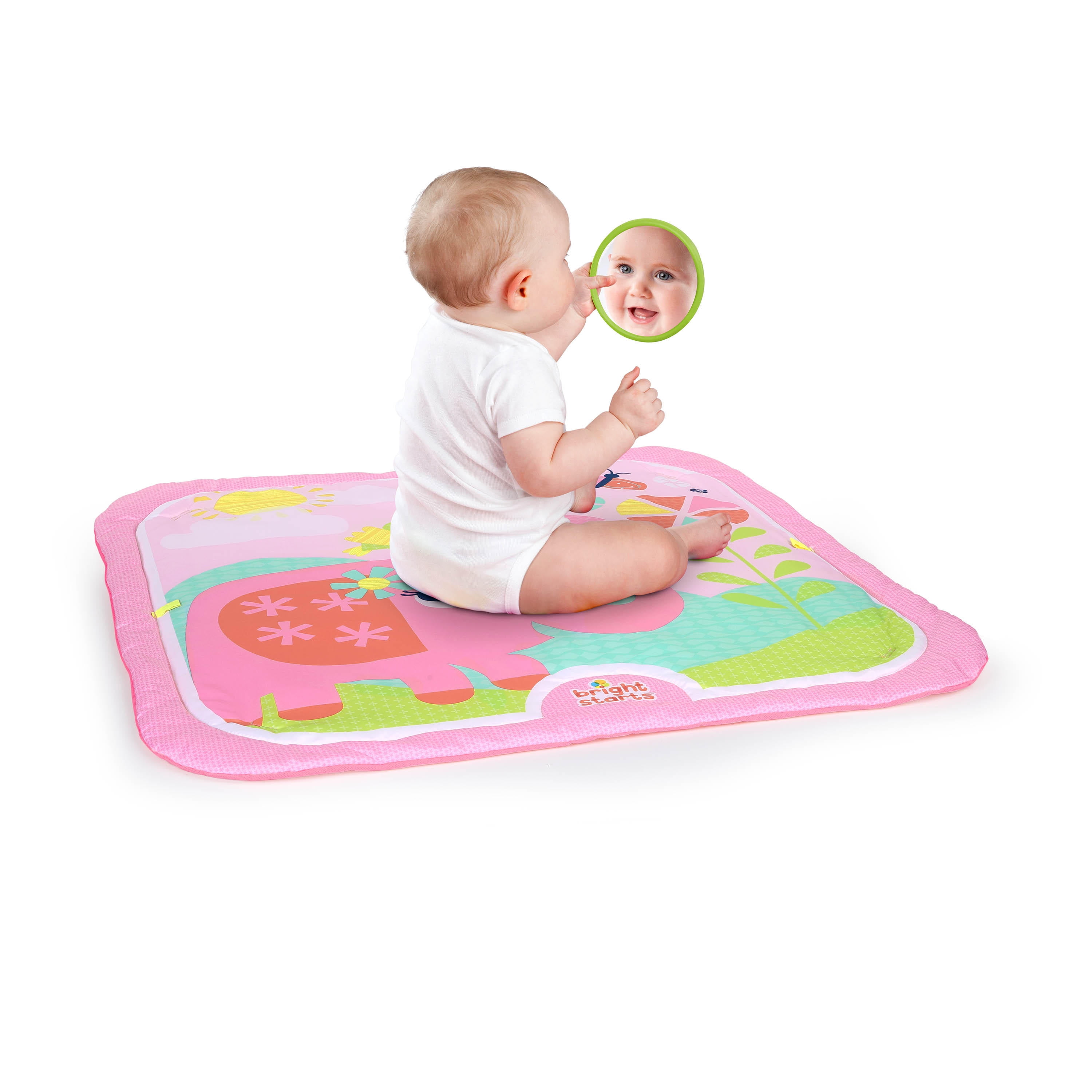 Bright Starts Fanciful Flowers Baby Activity Gym and Play Mat - Pink - Image 8