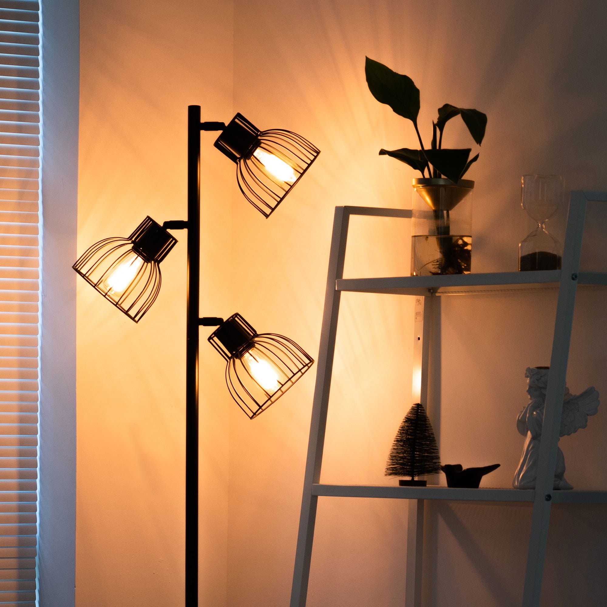 Bestco 65" Industrial Floor Lamp w Adjustable Shades for Bedroom Living Room More - Image 12