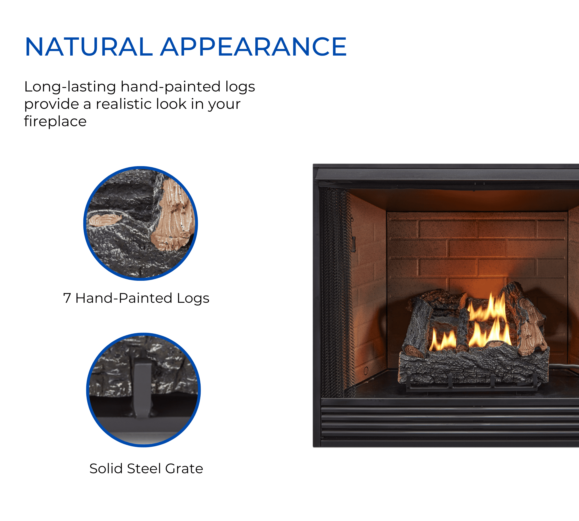 Hearth Sense Vent less Dual Fuel Gas Log Set -18 in., 30,000 BTU, Manual Control - Model# VFL18M - Image 4