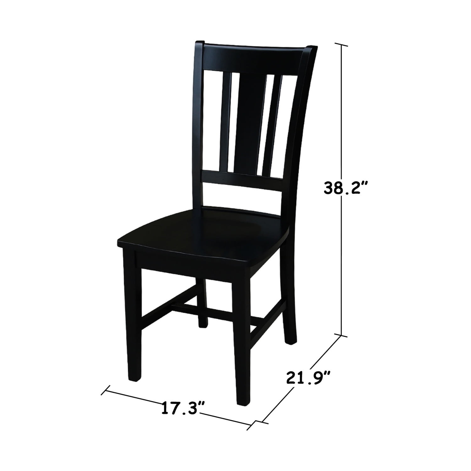 International Concepts San Remo Splatback Dining Chair in Black (set of 2) - Image 7