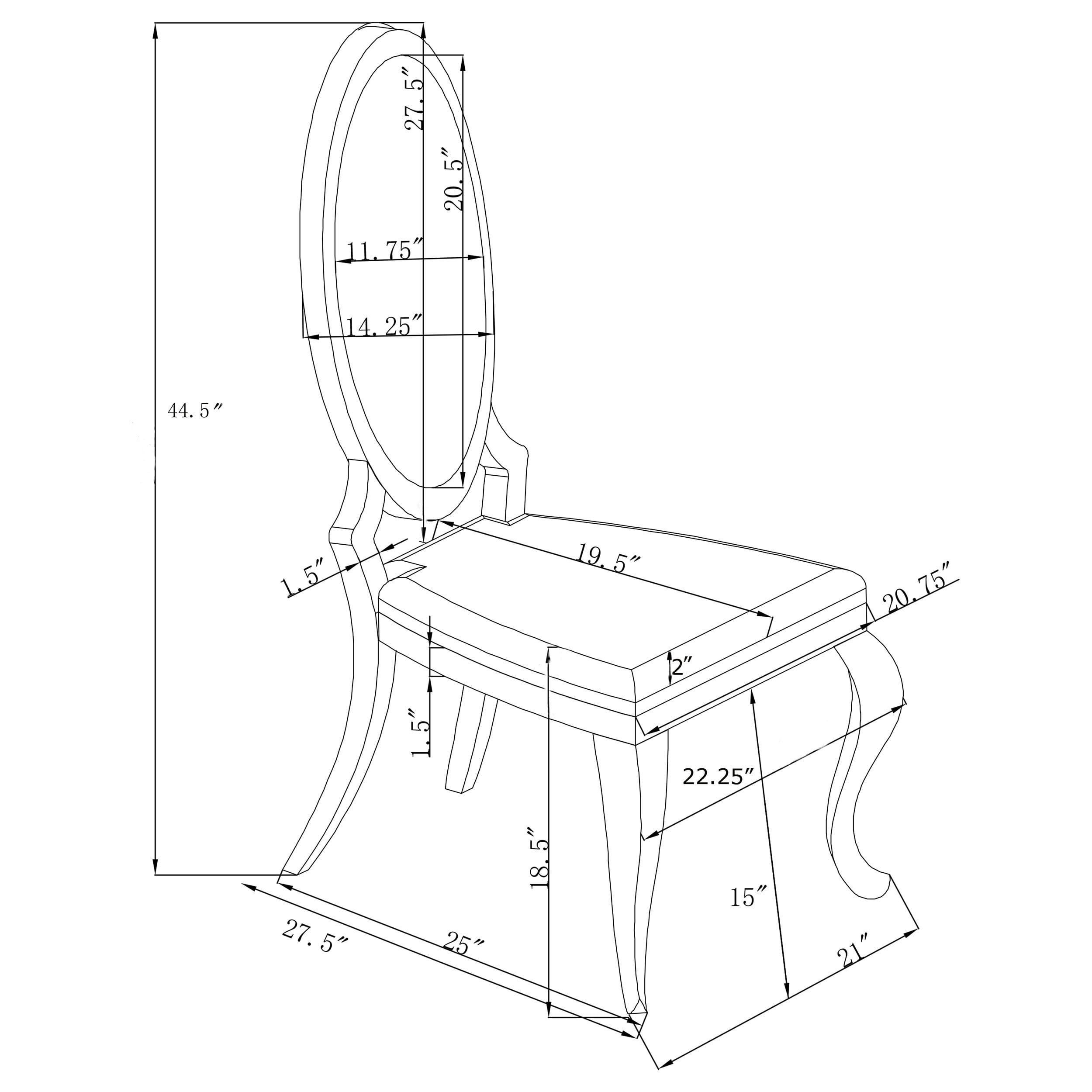 Anchorage Upholstered Dining Chair Cream White (Set of 2) - Image 7