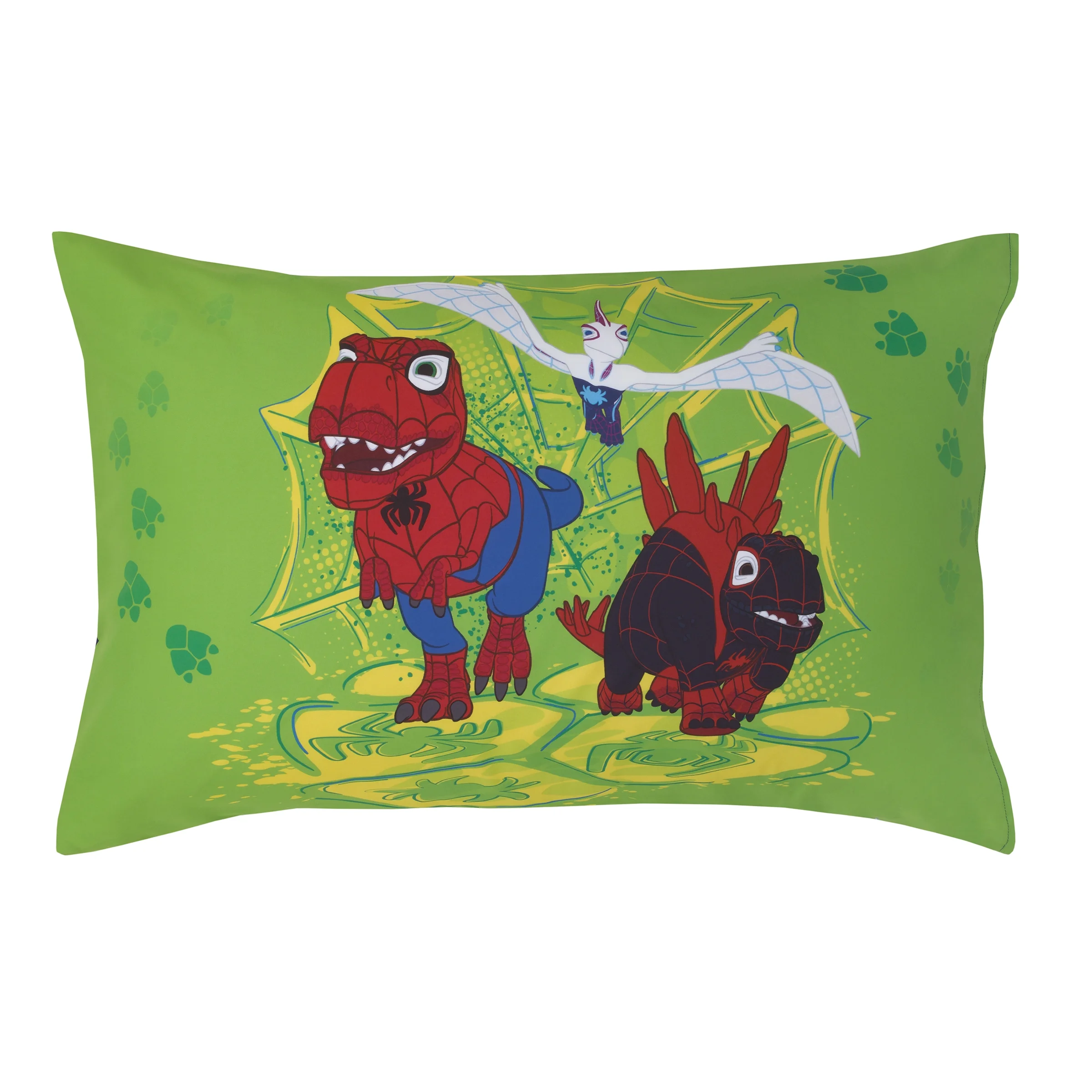 Marvel Spidey Dino Webs 5-Pc Toddler Bed Set - Comforter, Fitted Sheet, Top Sheet, Pillowcase, Blanket, Blue, Toddler Boy - Image 4