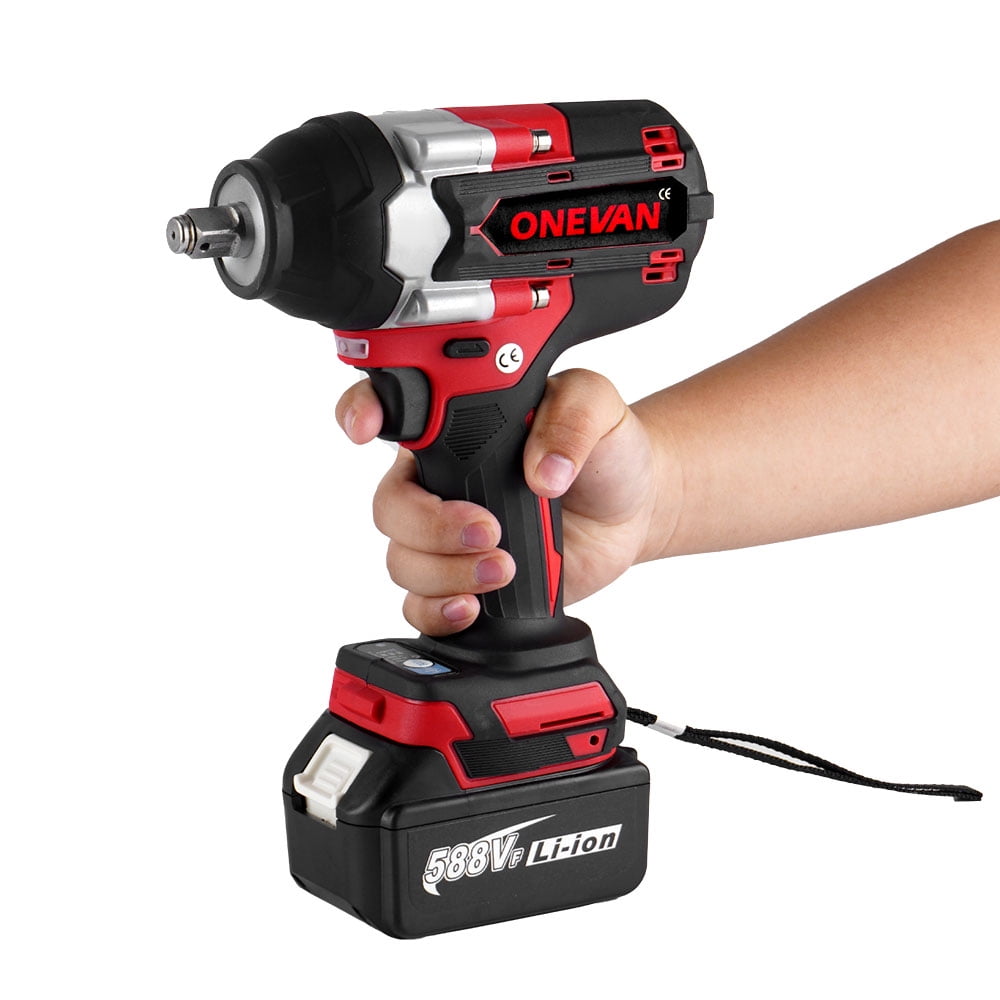 ONEVAN Cordless Impact Wrench 1/2", 20V Powerful Brushless Motor w/ 5-Mode Speed, Power Impact Wrench Max Torque 660 ft-lbs (900N.m), Impact Gun w/ 2 x 3.0A Batteries for Home Car - Image 15