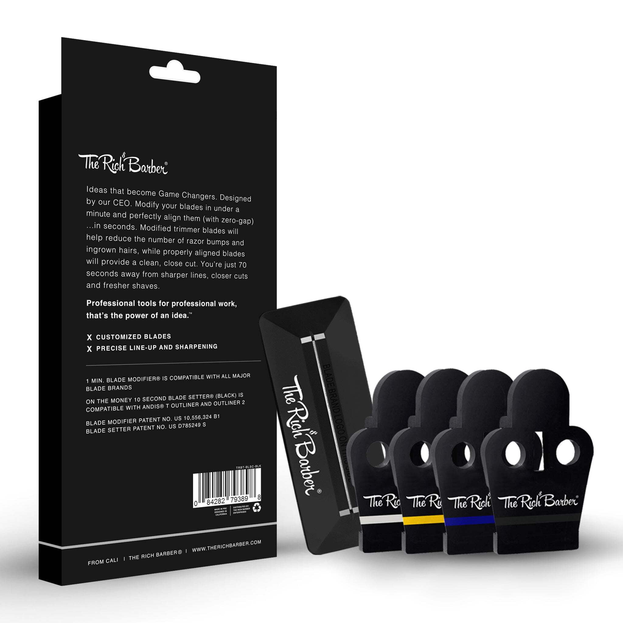 The Rich Barber®10 Second Blade Setter & 1 Minute Blade Modifier Set | Zero Gap Tool & Trimmer Sharpener for Sharper Lines, Cleaner Fades & Precision Detail (Andis Outliners) - Image 6