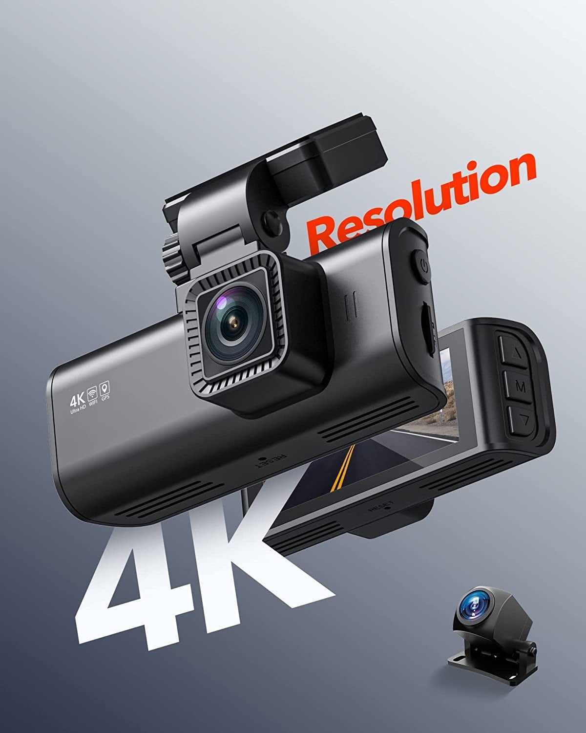 REDTIGER 4K Dash Cam, Dual Dash Camera Built-in WiFi & GPS, 4K Front and 1080P Rear with Night Vision, Support 256GB Max - Image 3